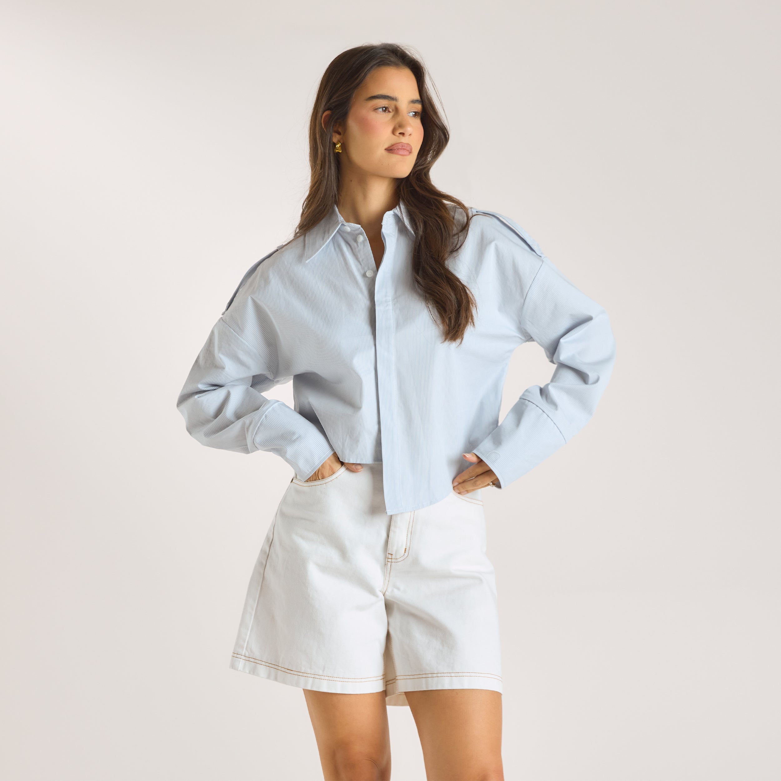 Asymmetric Shirt | Asymmetric Shirt - Blue Stripe