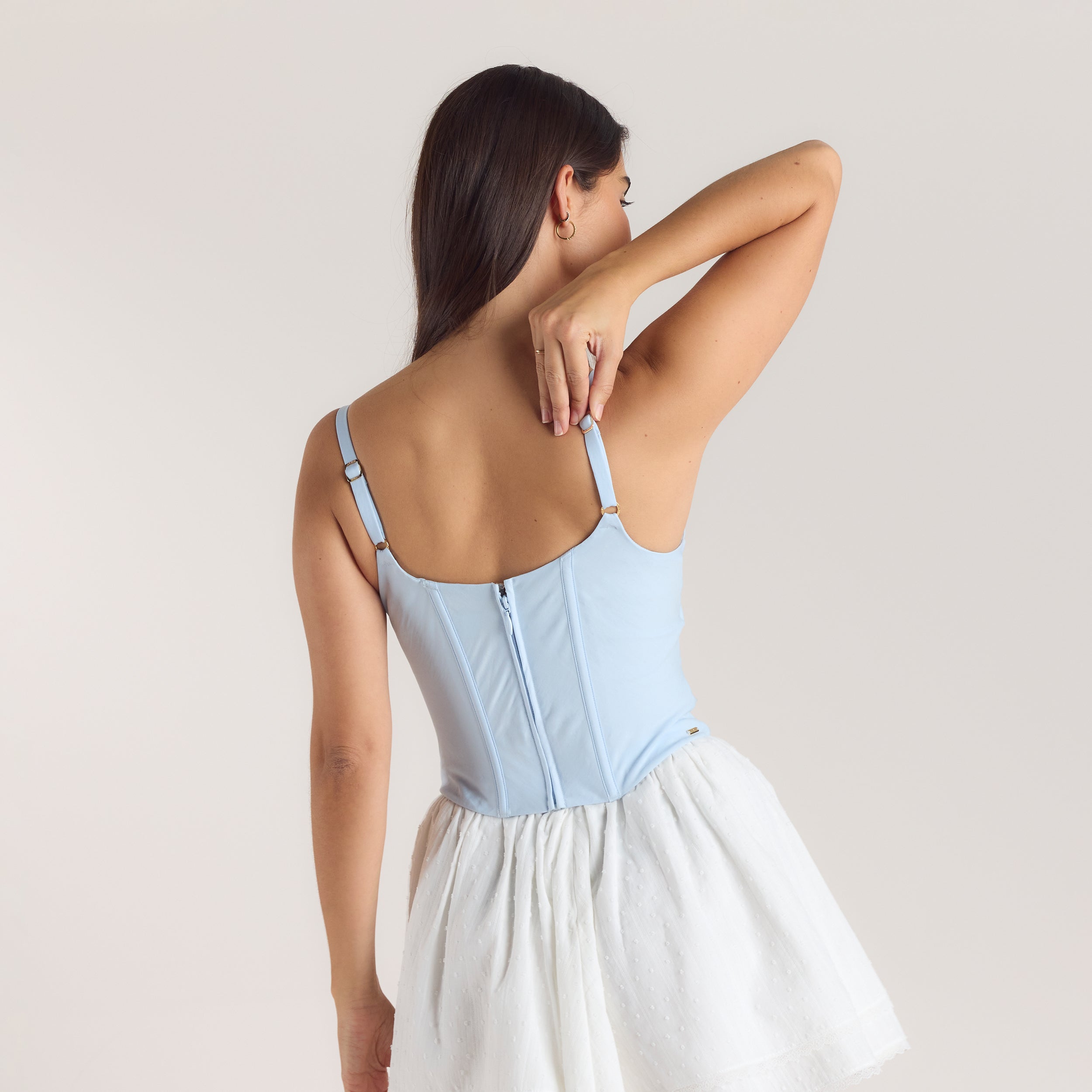 Embroidered Floral Corset Top | Embroidered Floral Corset Top - Blue