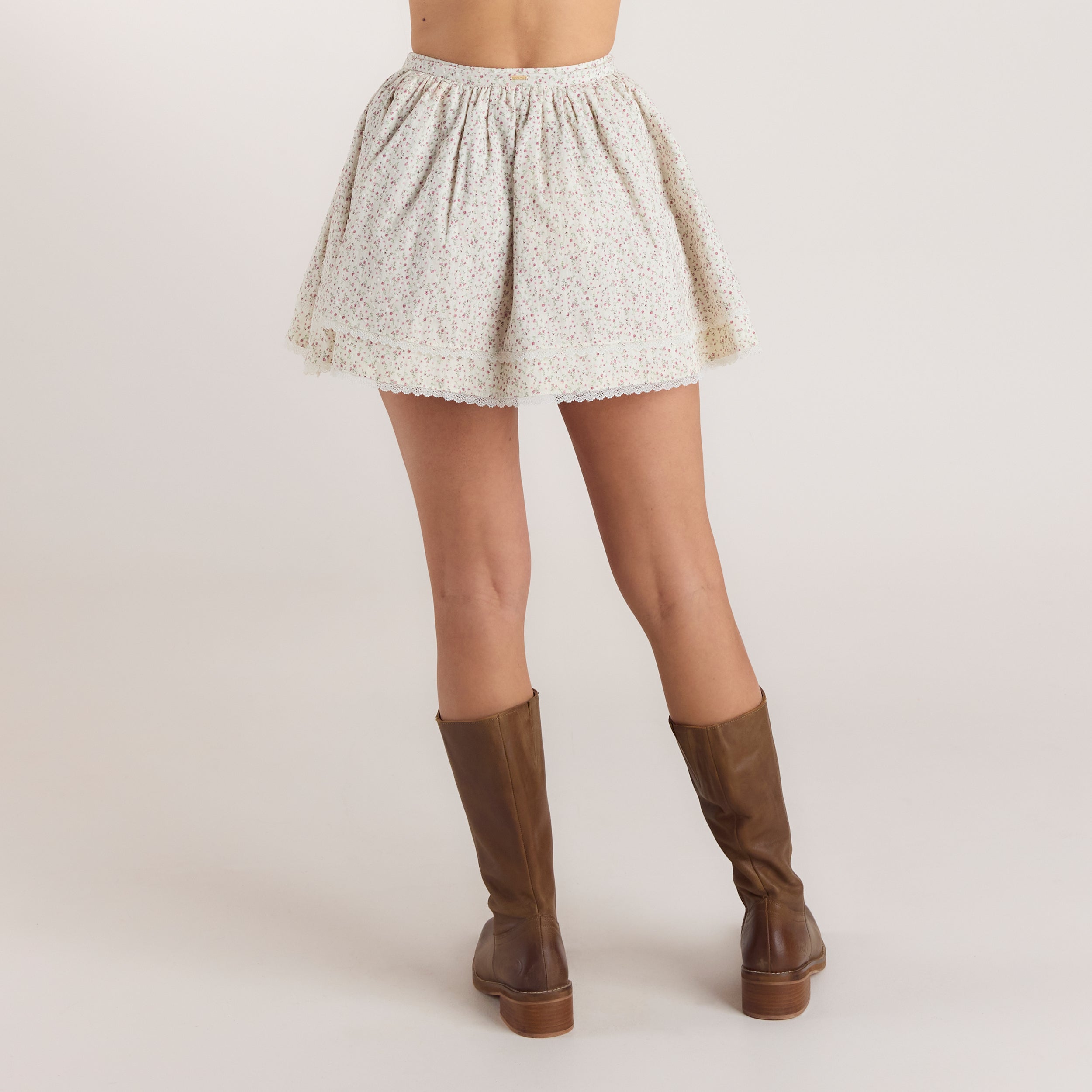 Double-Layered Skirt | Double-Layered Skirt - Pink Floral