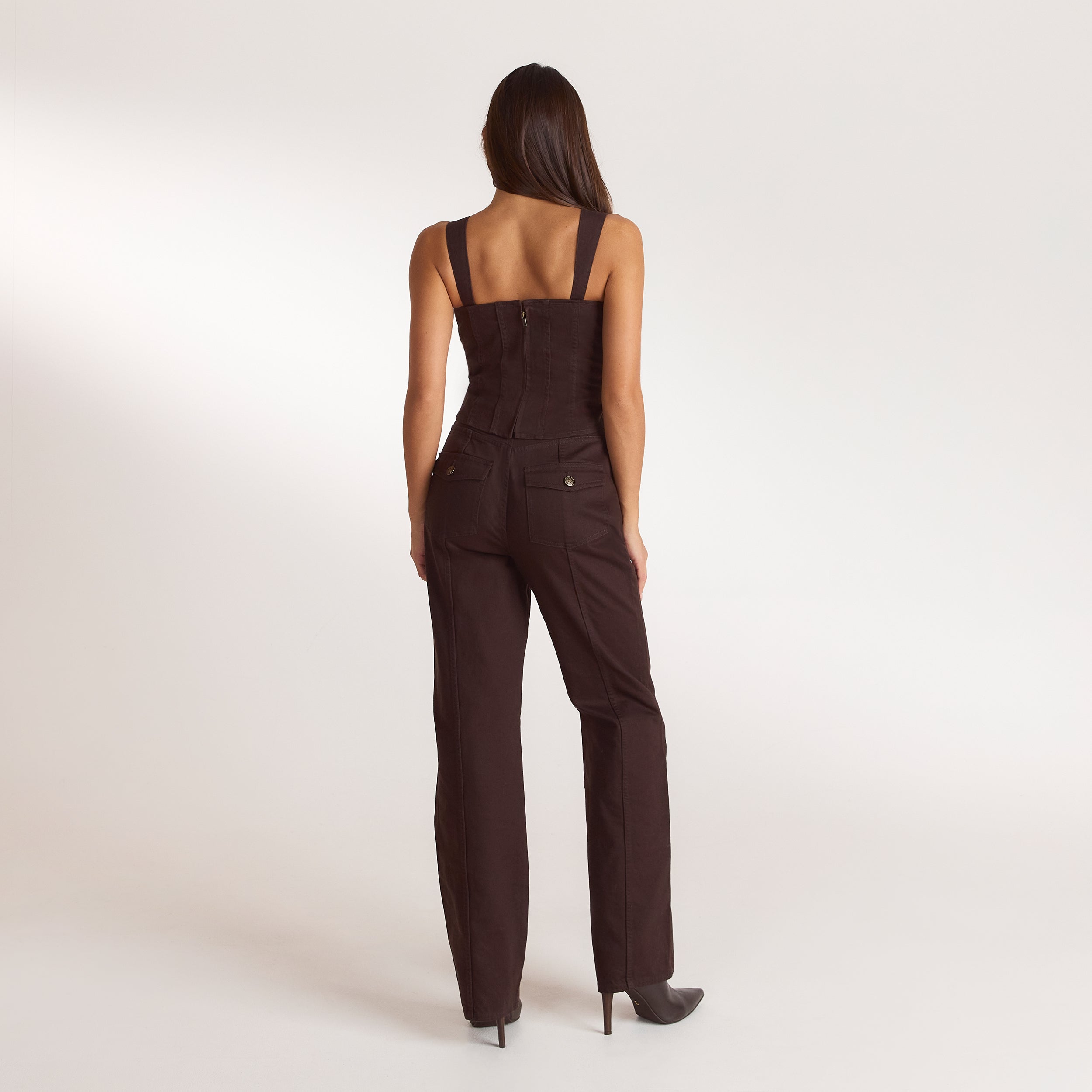 Denim Corset Top - Chocolate alternate