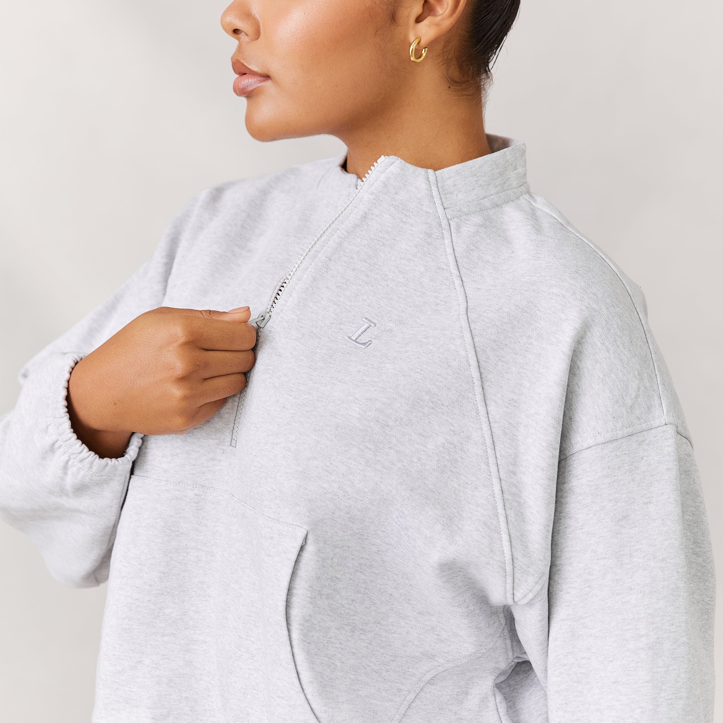 Varsity Quarter Zip Jumper | Amber, M