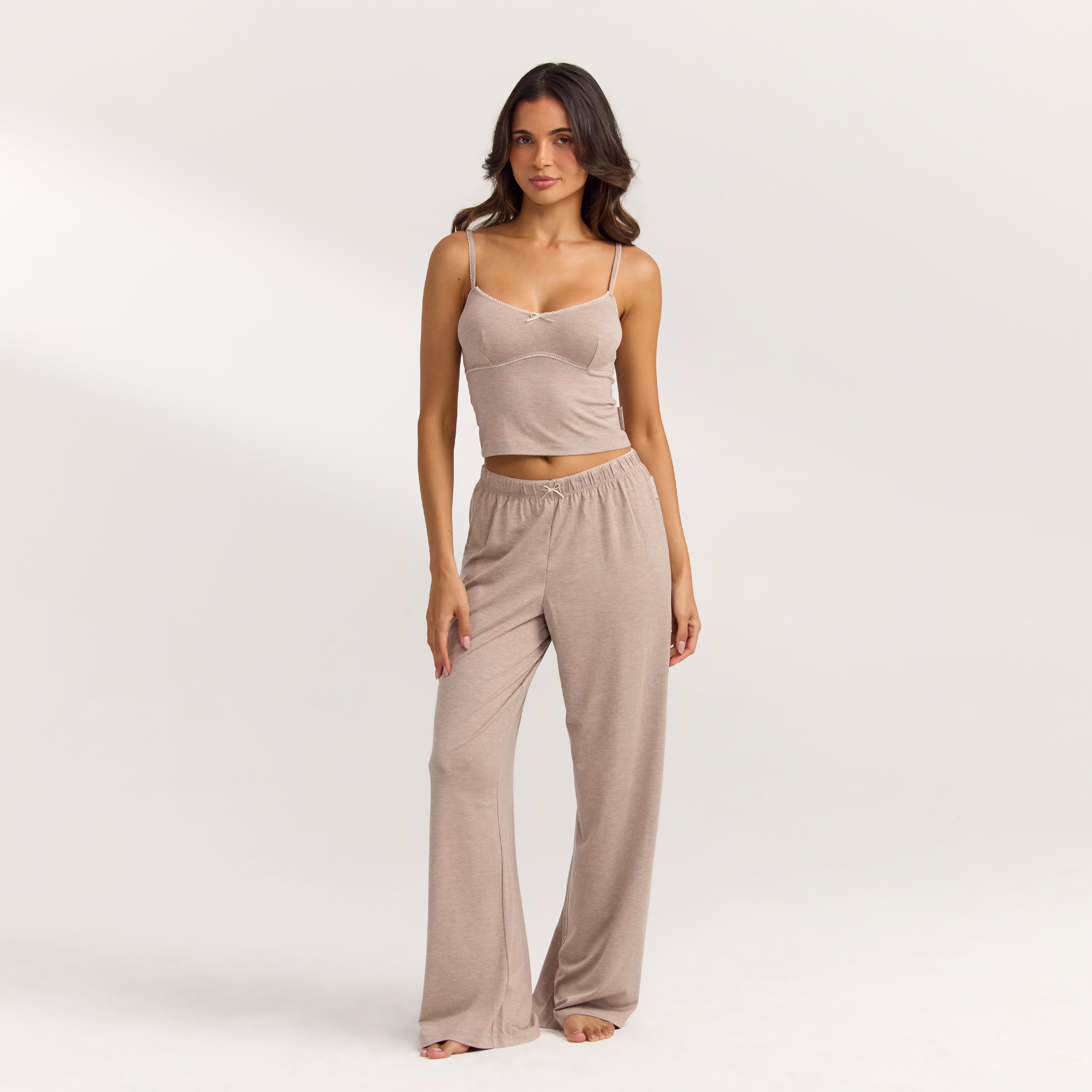 Modal Straight-Leg Pyjama Bottoms | Modal Straight-Leg Pyjama Bottoms - Brown Marl