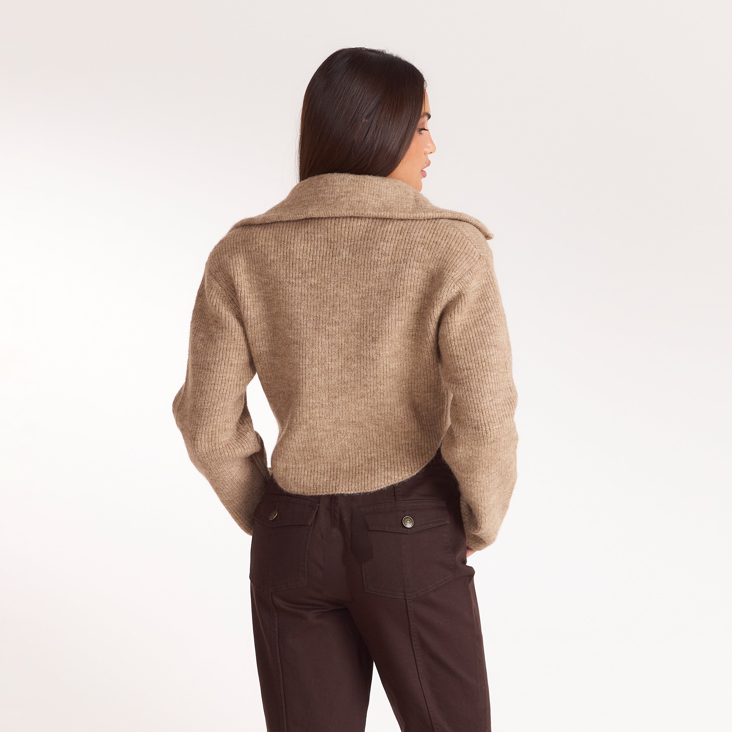 Structured Knitted Cardigan | Structured Knitted Cardigan - Biscuit