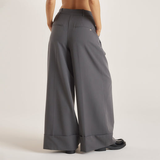 Tailored Turn-Up Trousers - Charcoal alternate
