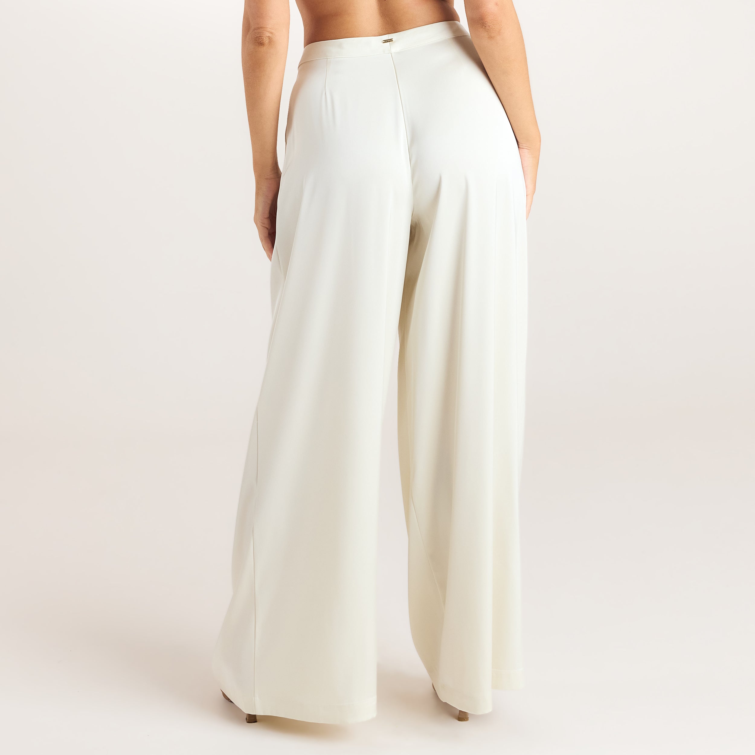 Satin Pleated Trousers | Satin Pleated Trousers - Cream