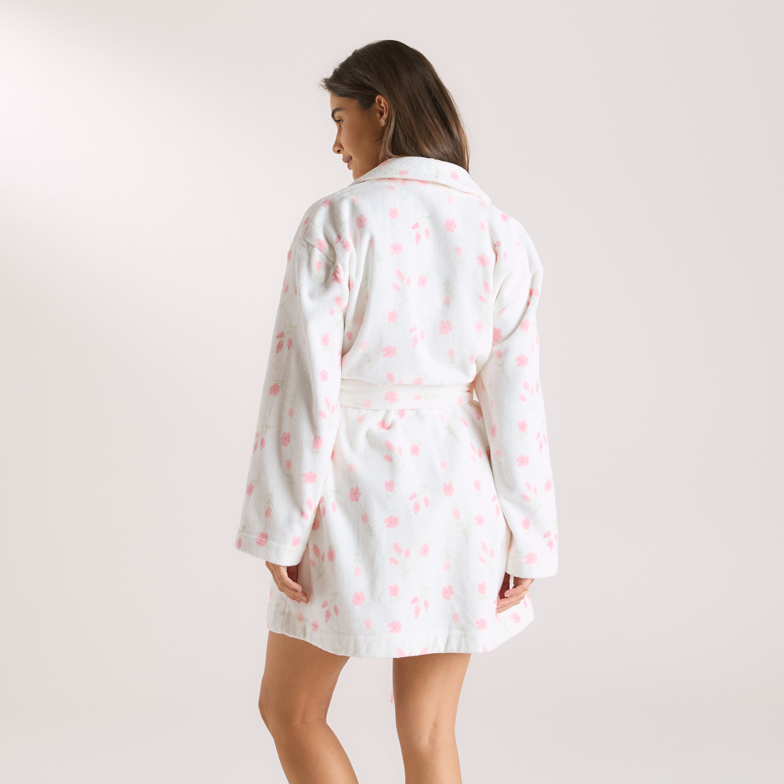 Towelling Bathrobe | Towelling Bathrobe - Floral Print