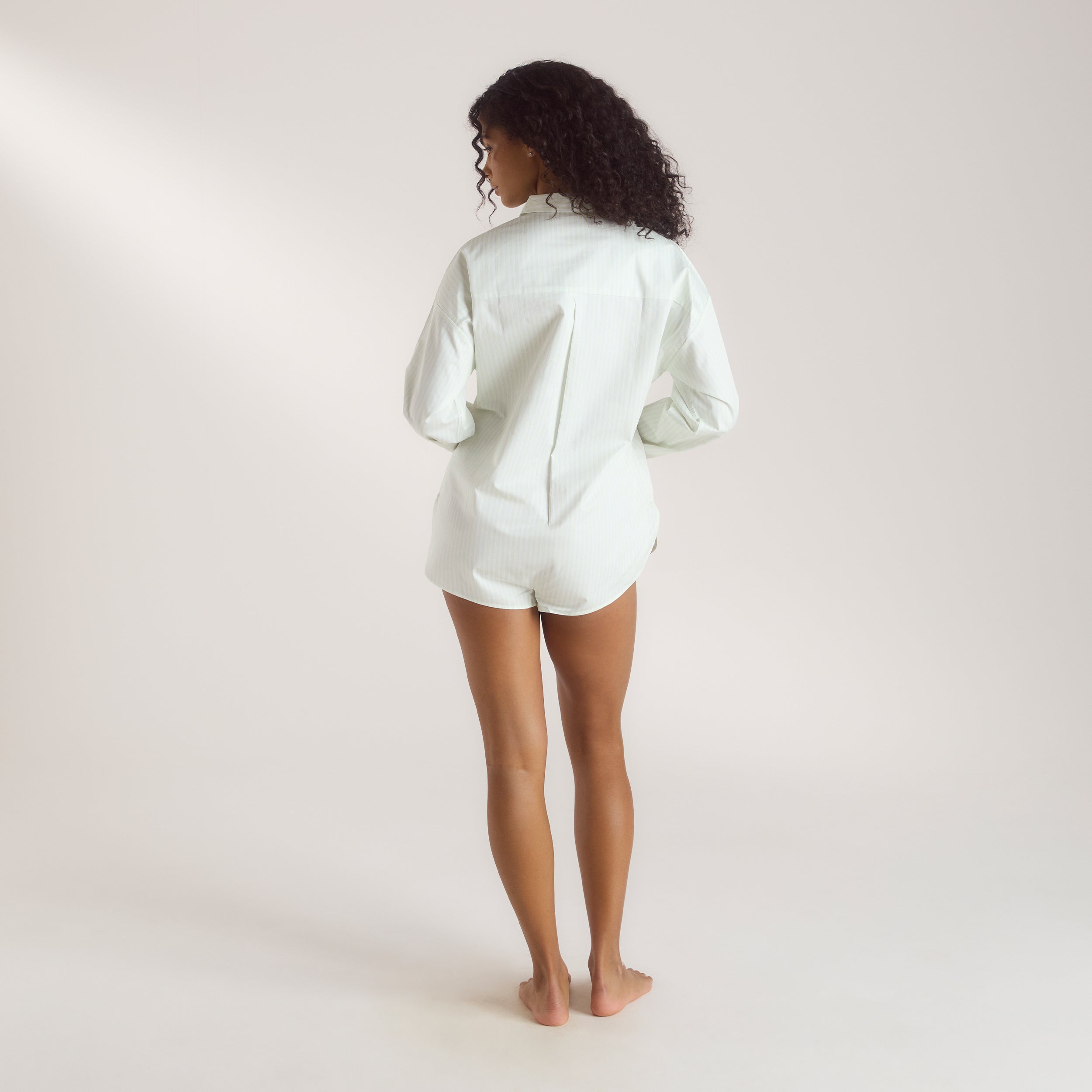 Bloom & Stripe Shirt Romper | Bloom & Stripe Shirt Romper - Sage