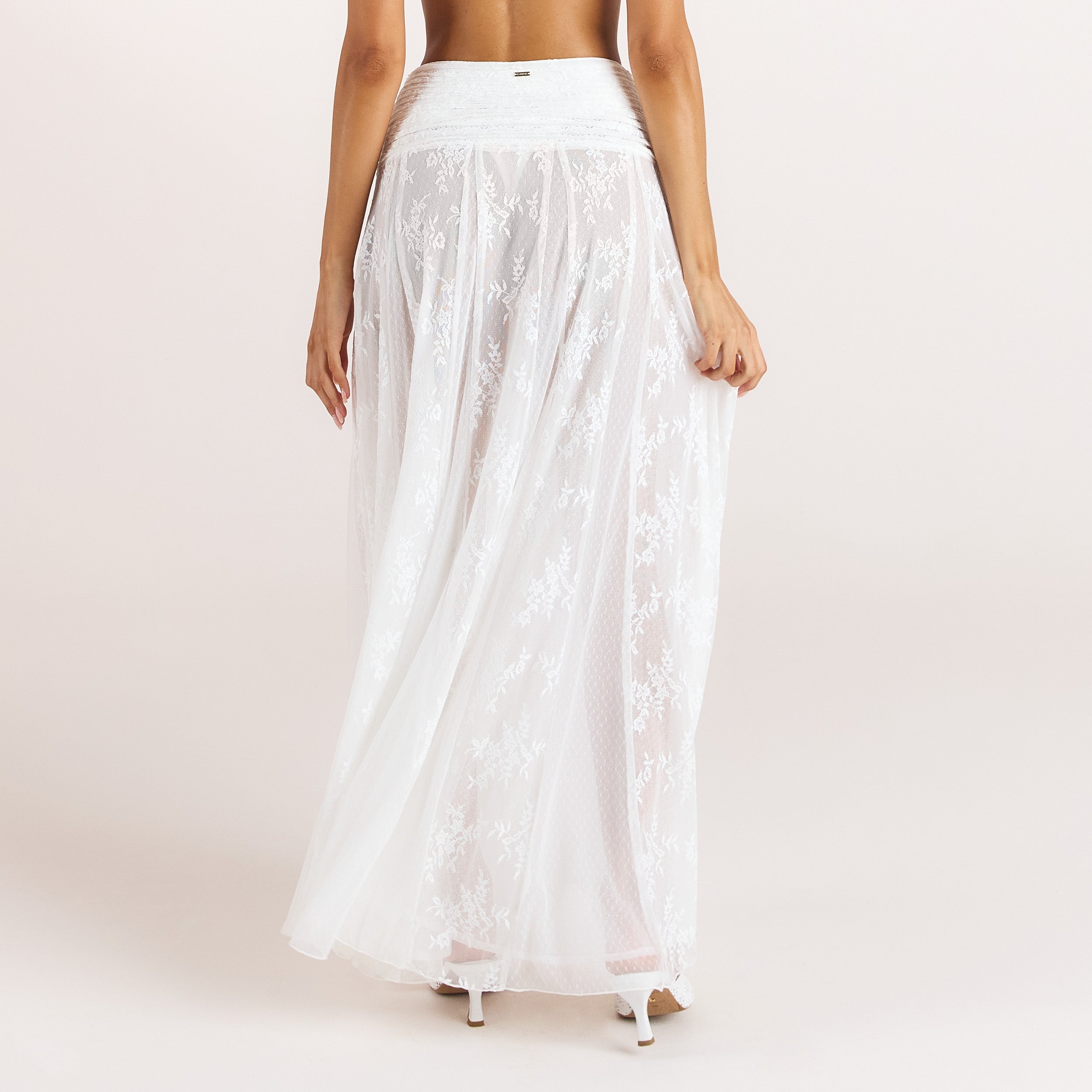 Sheer Lace Maxi Skirt | Sheer Lace Maxi Skirt - White