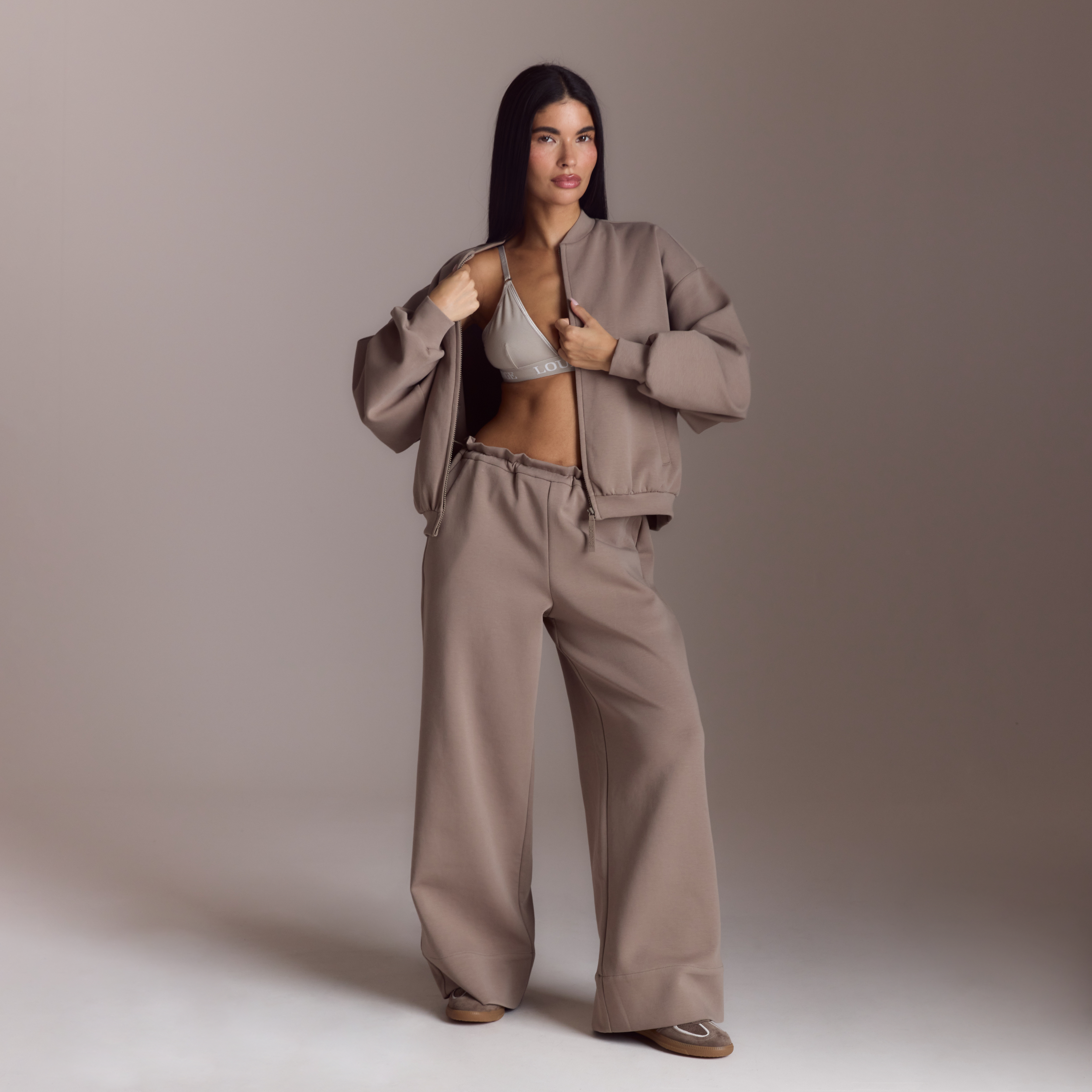 Neoprene Bomber Jacket | Neoprene Bomber Jacket - Taupe