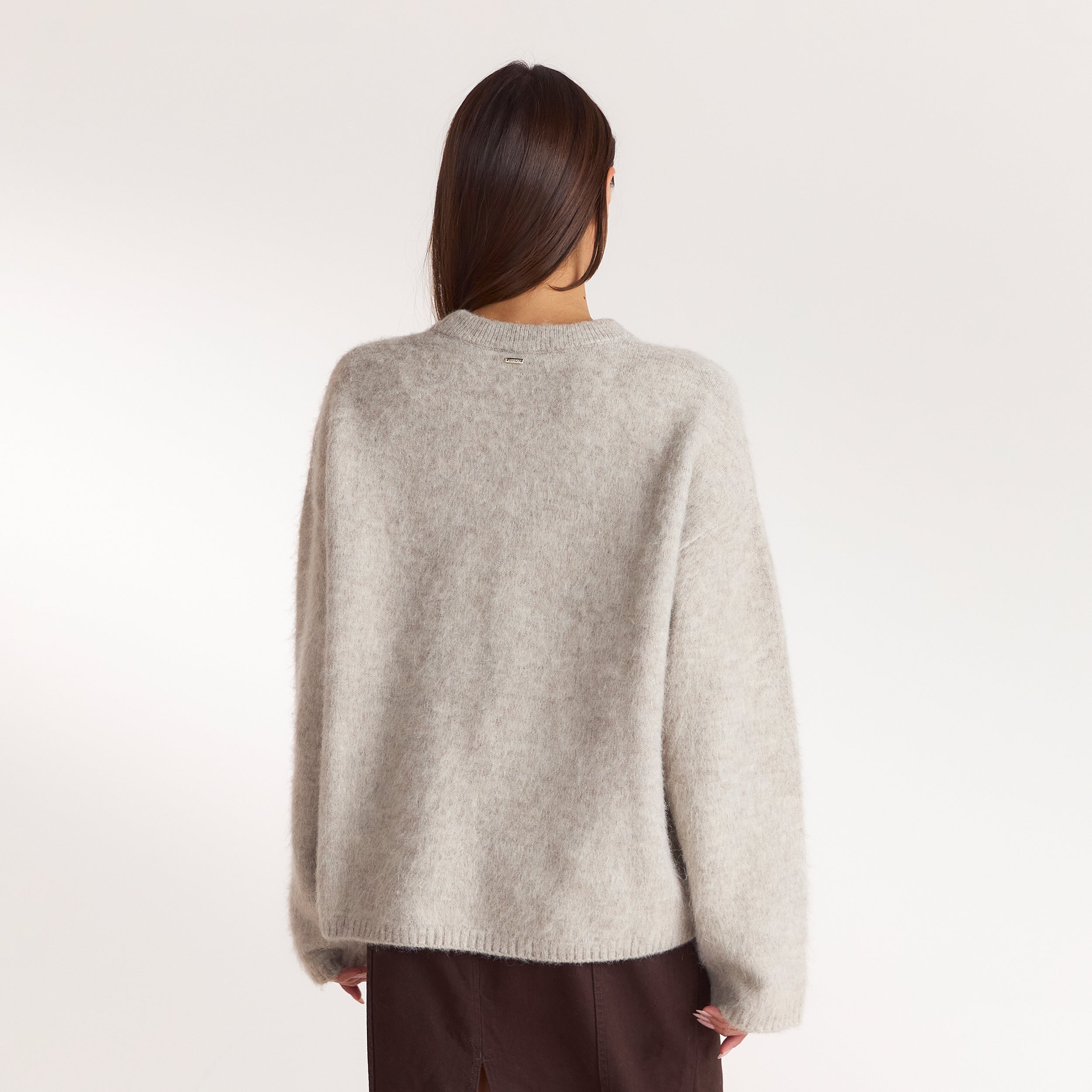 Fluffy Knitted Jumper - Warm Grey alternate