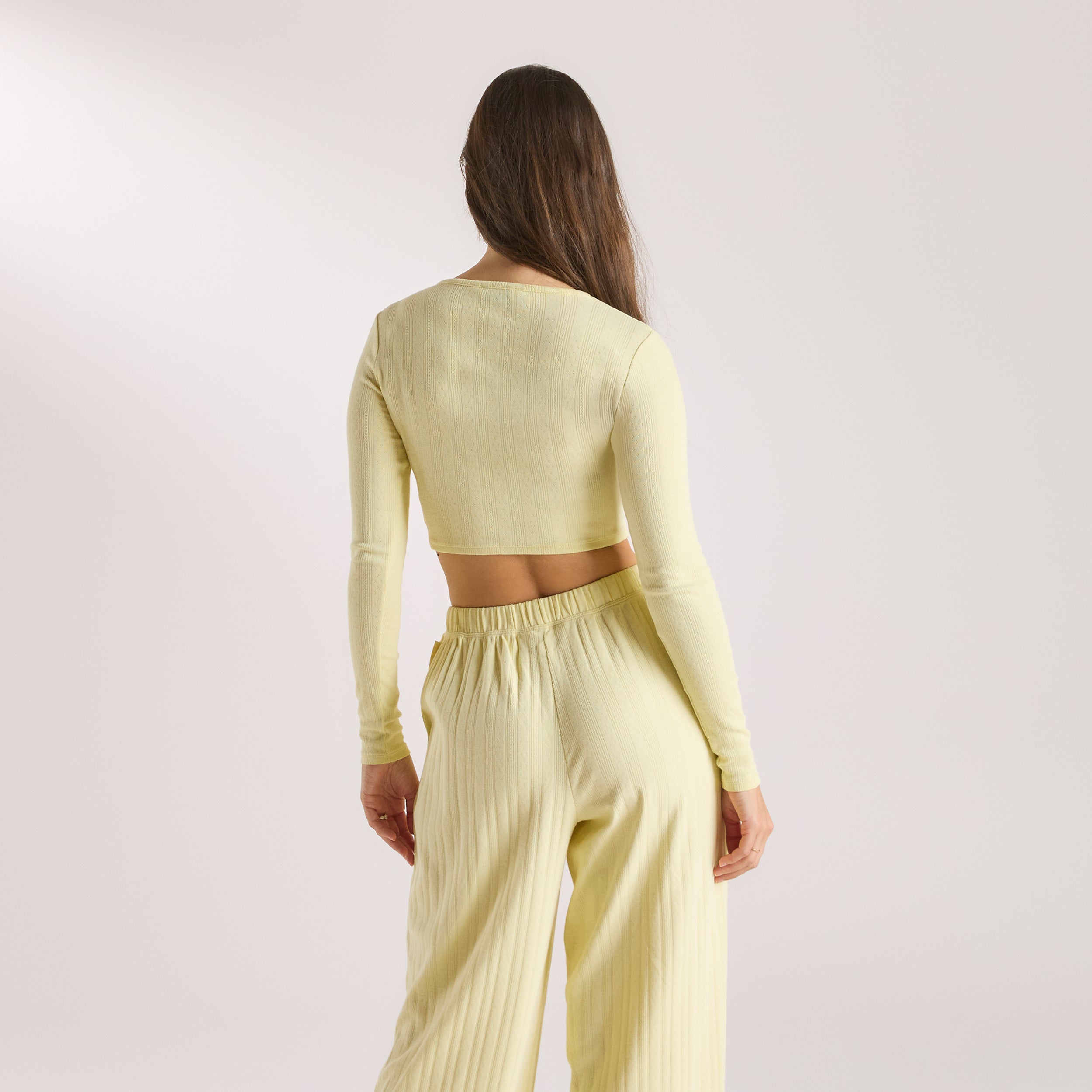 Pointelle Cardigan | Pointelle Cardigan - Buttercup Yellow