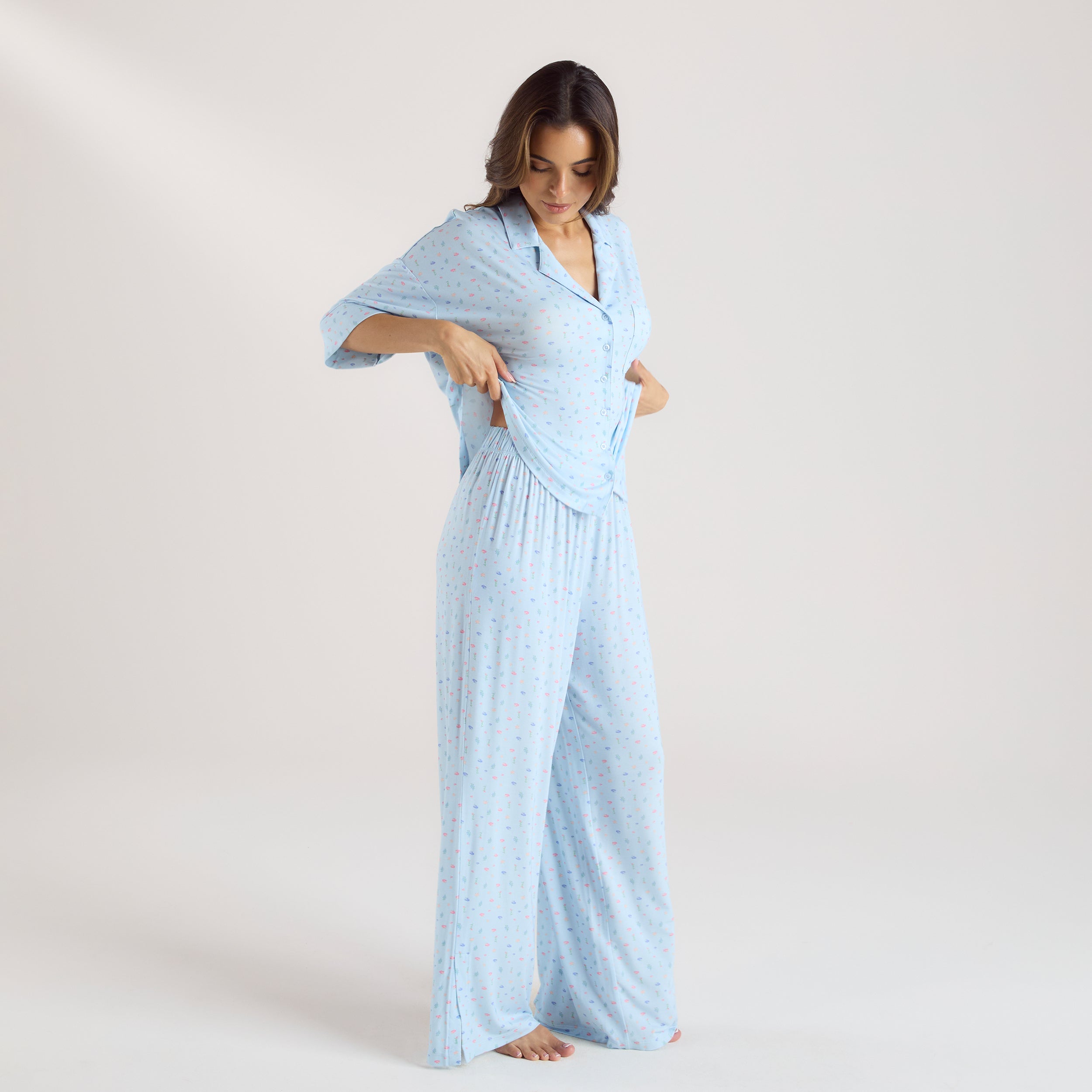 Modal Pyjama Bottoms | Modal Pyjama Bottoms - Blue Floral
