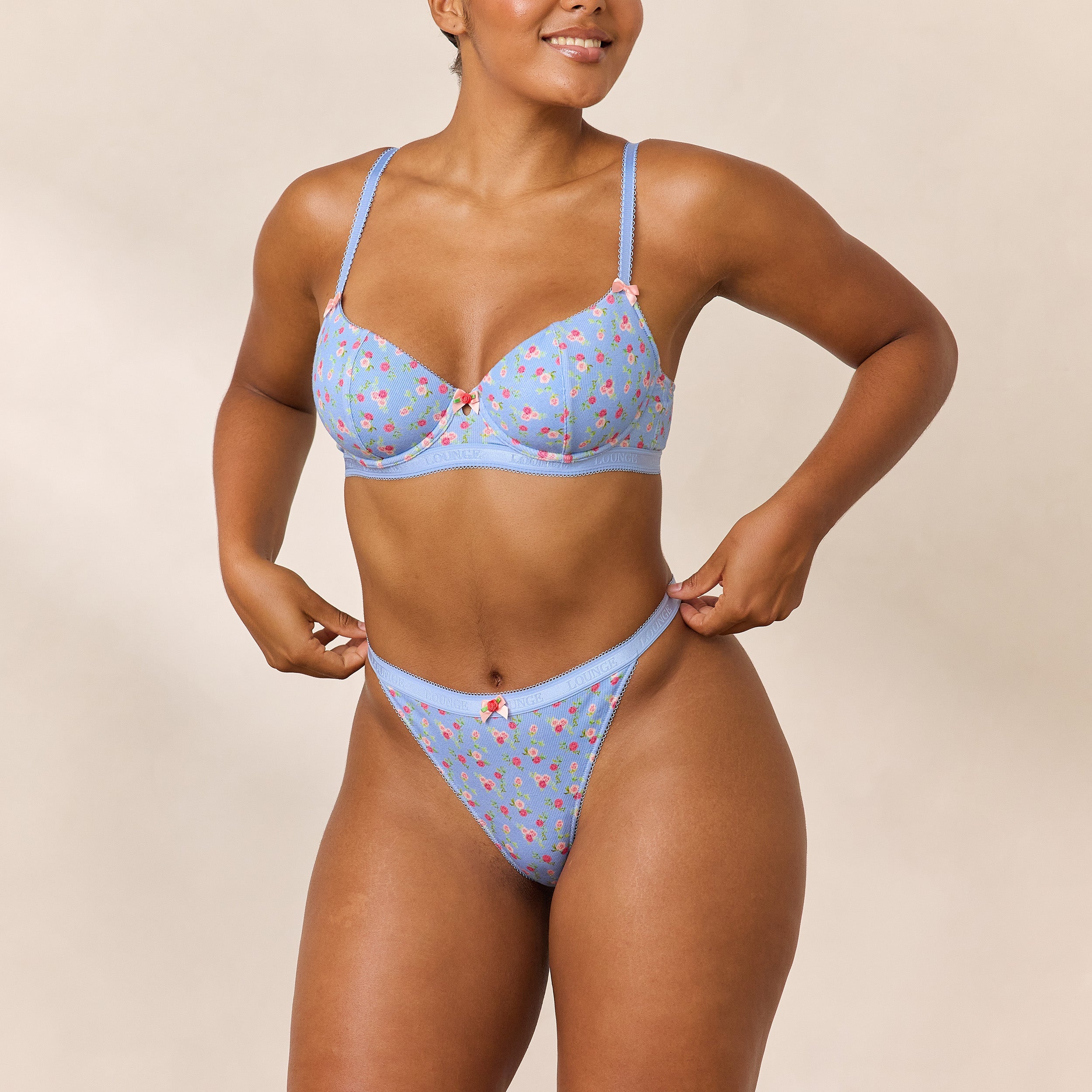 Rosebud Ribbed Balcony Bra | Amber, 80D/L