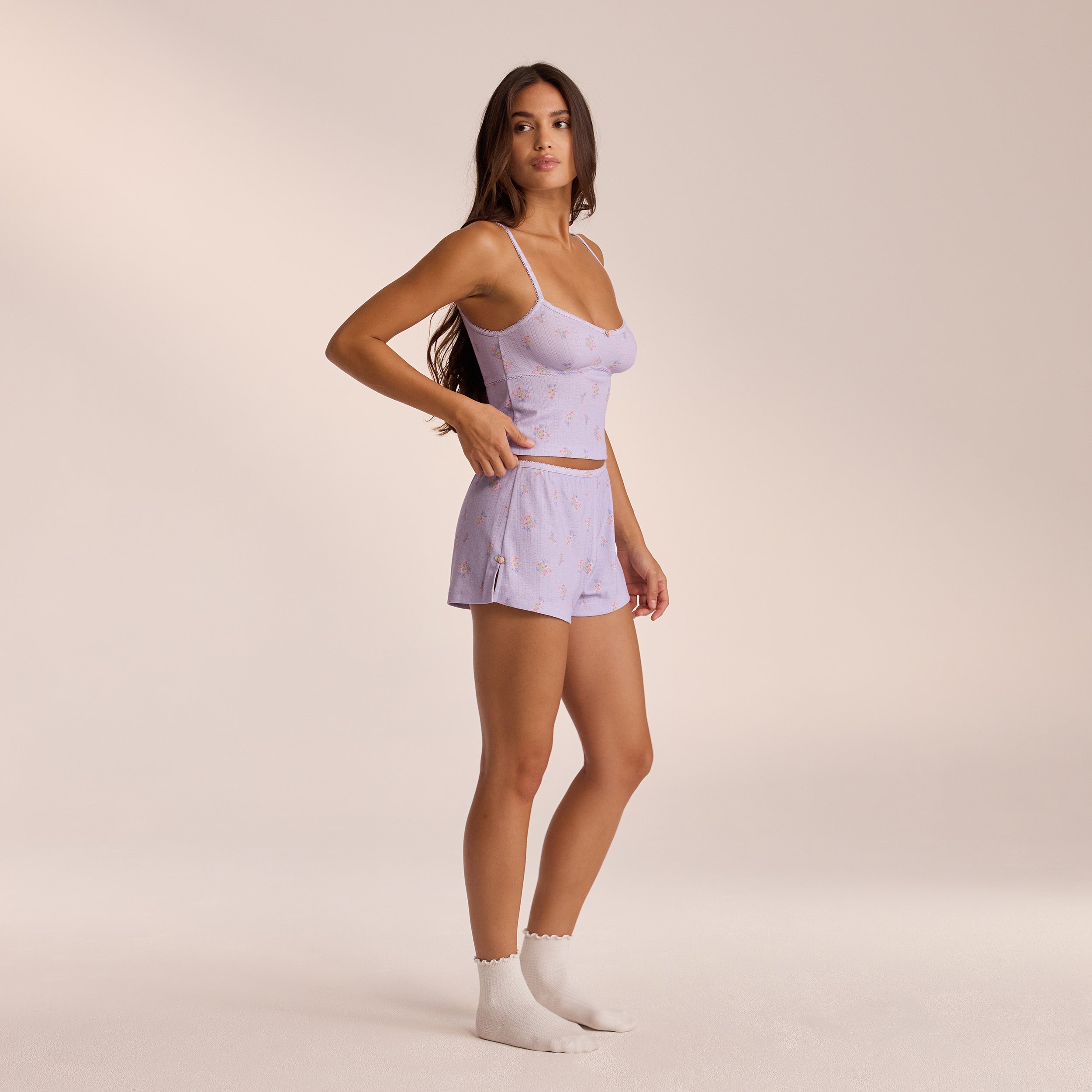 Pointelle Pyjama Shorts  | Ava, XS