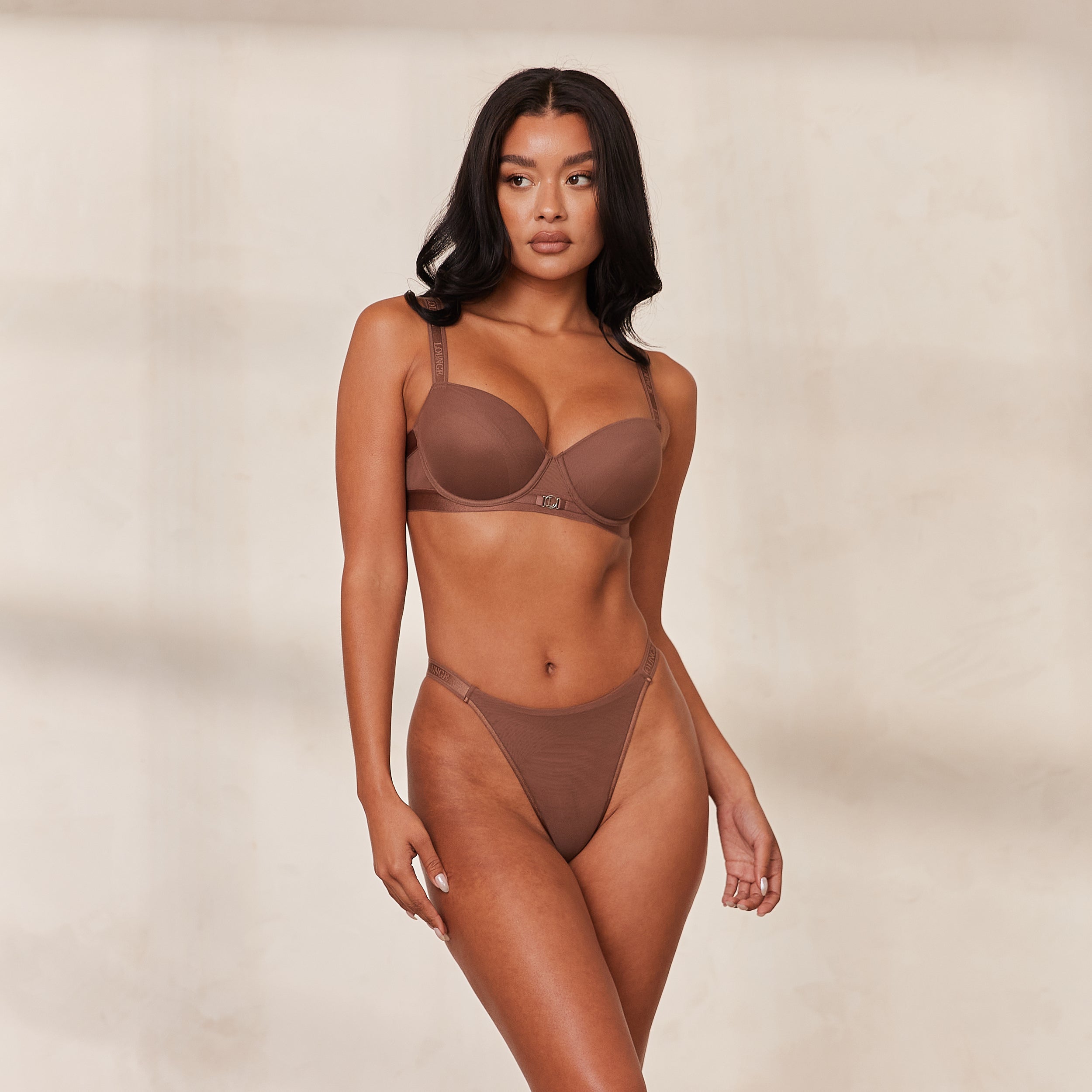 Smooth Mesh T-shirt Bra | Muriel, 34D/S (Thong)