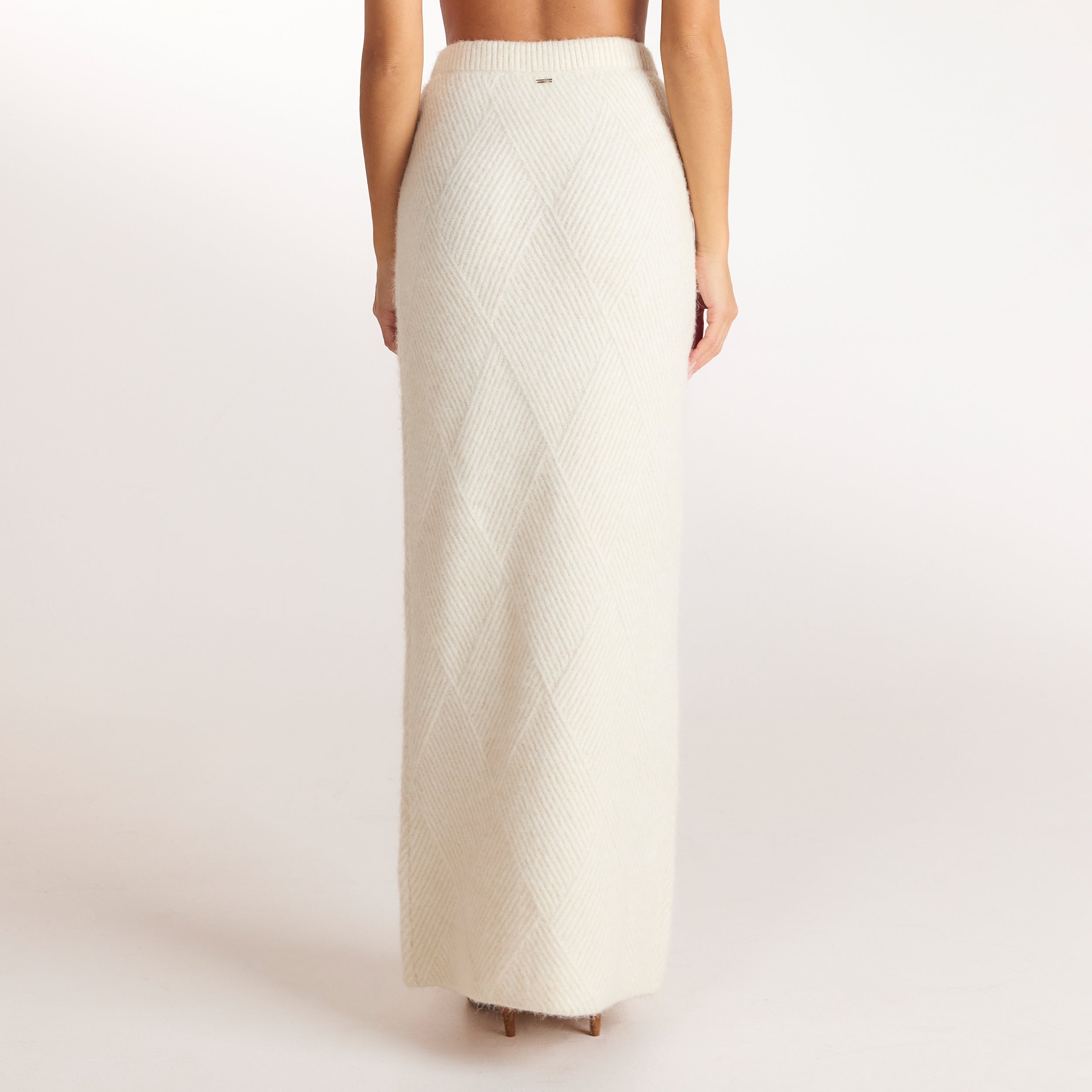 Diamond Knitted Maxi Skirt | Diamond Knitted Maxi Skirt - Cream