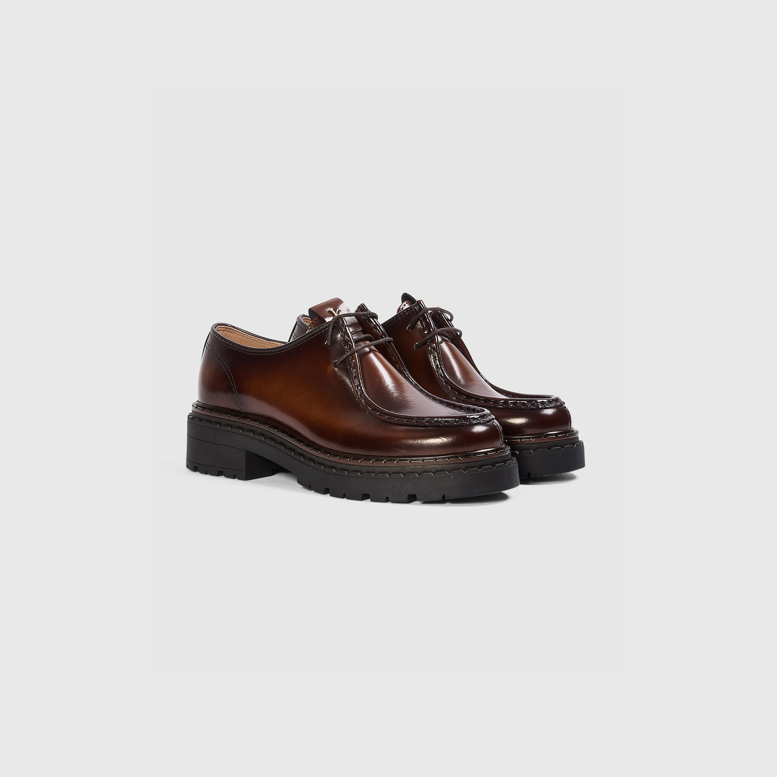 Etta Lace-Up Chunky Loafers | Etta Lace-Up Chunky Loafers - Tan