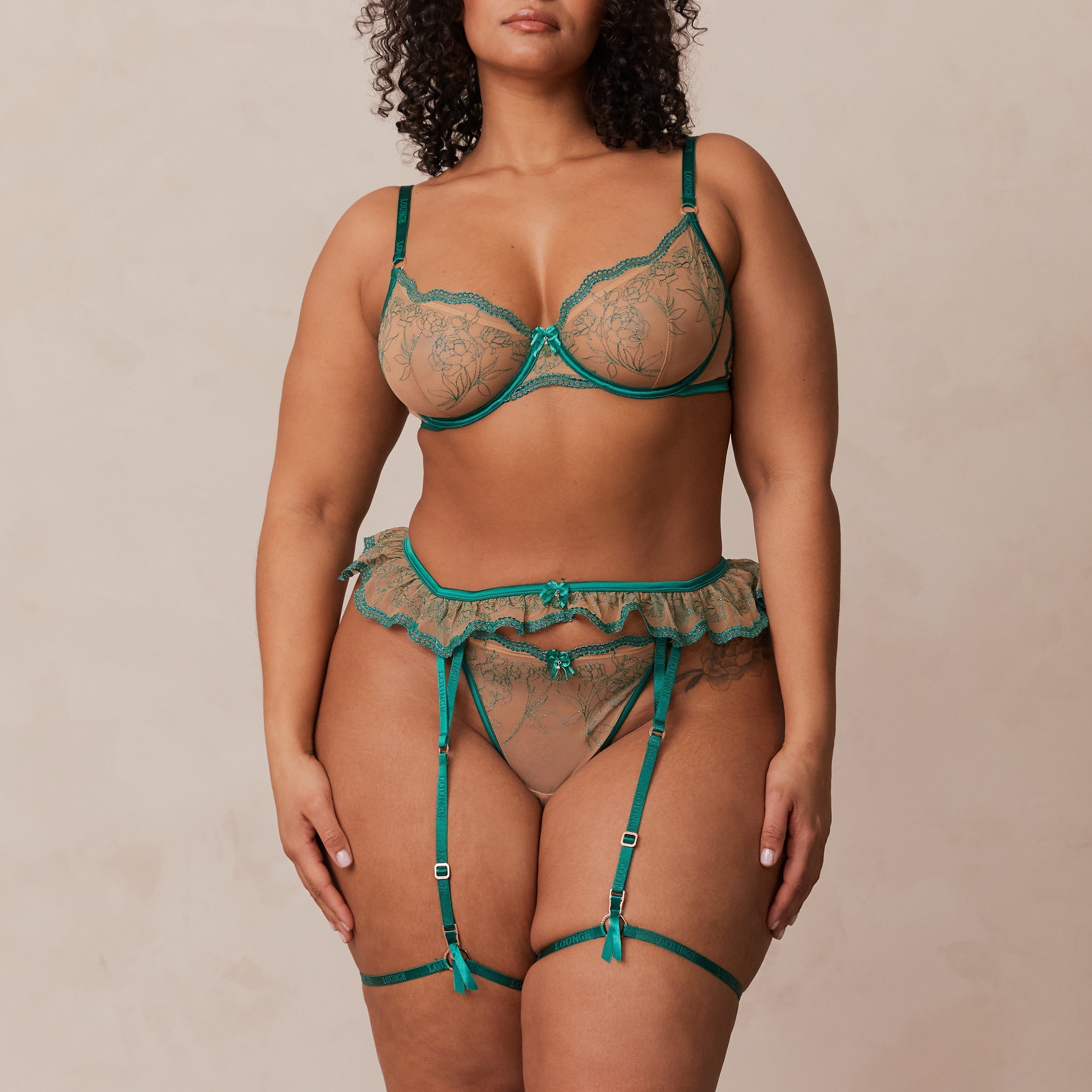 Celine Intimates Thong & Suspender Belt | Celine Intimates Thong & Suspender Belt - Green