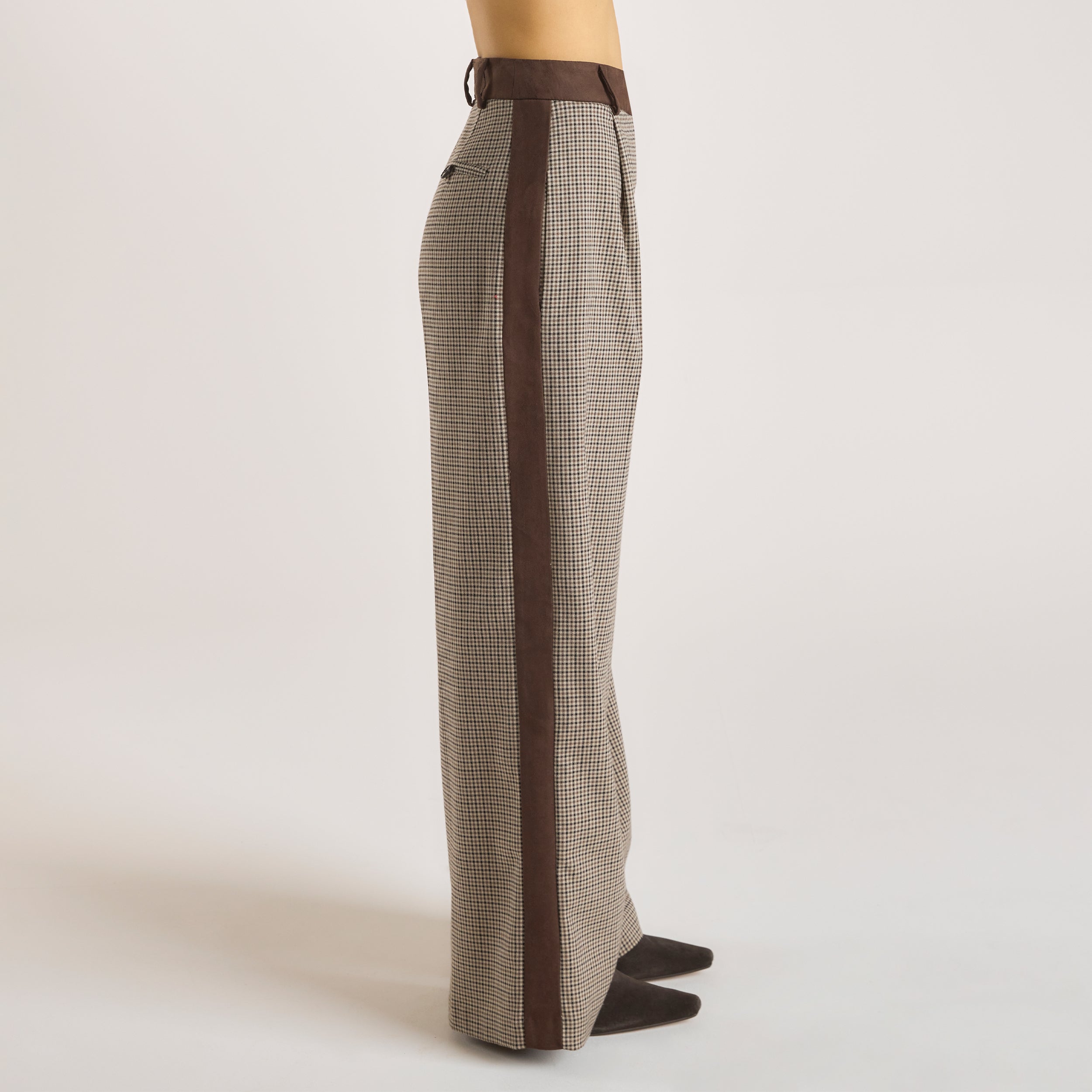 Houndstooth Trousers  | Houndstooth Trousers - Brown