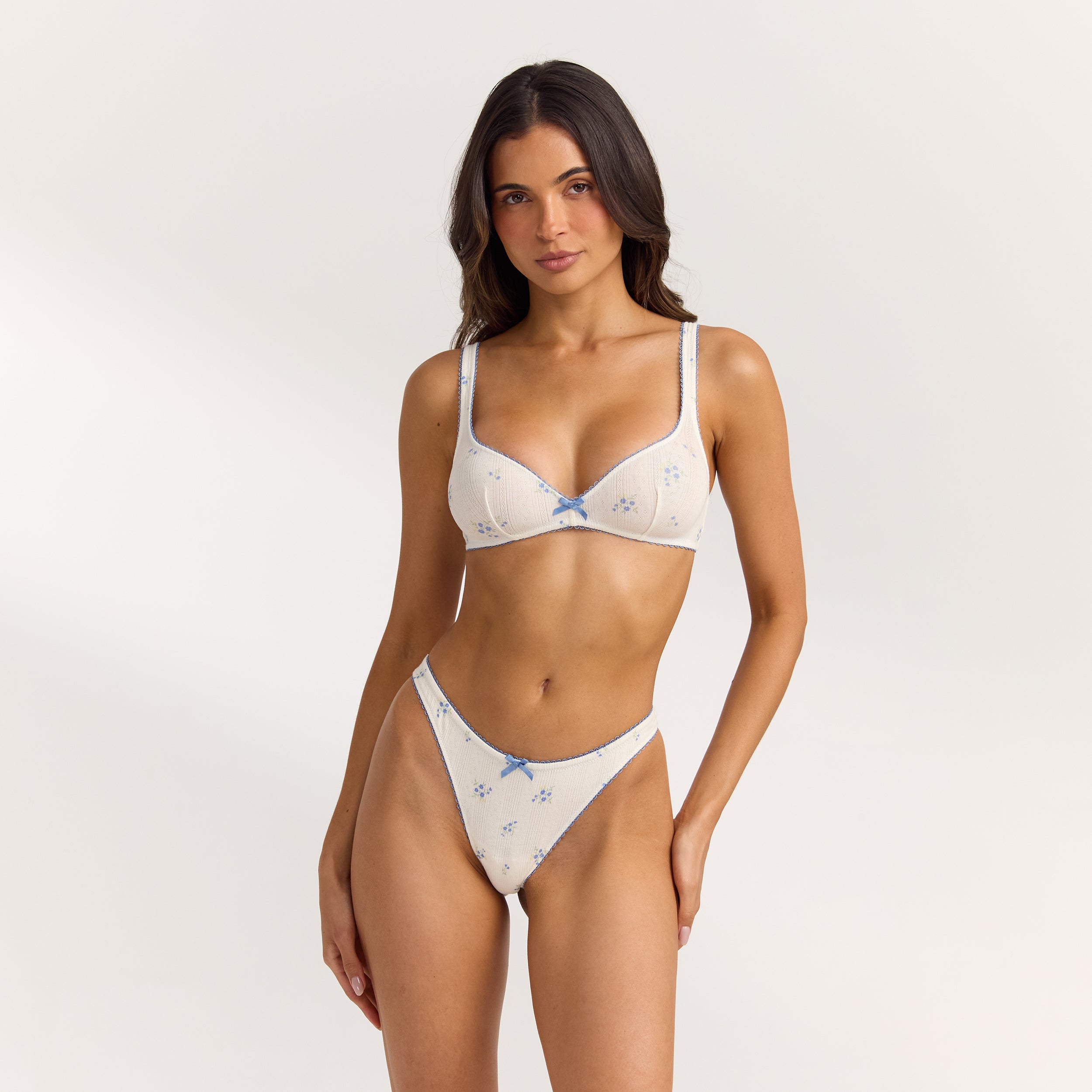 Pointelle Bralette | Pointelle Bralette - Ditsy Floral Print