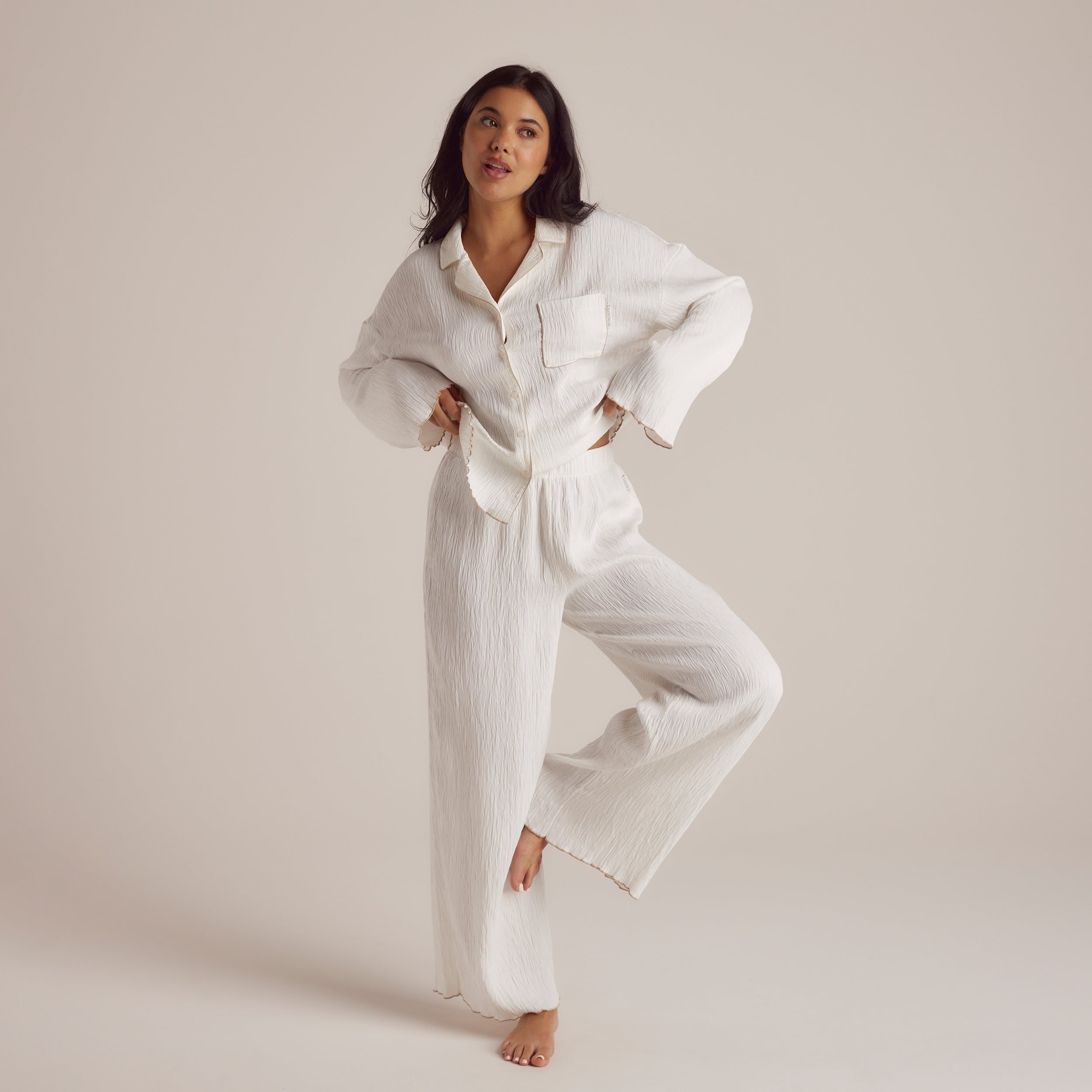 Crinkle Pyjama Shirt | Imaani, S
