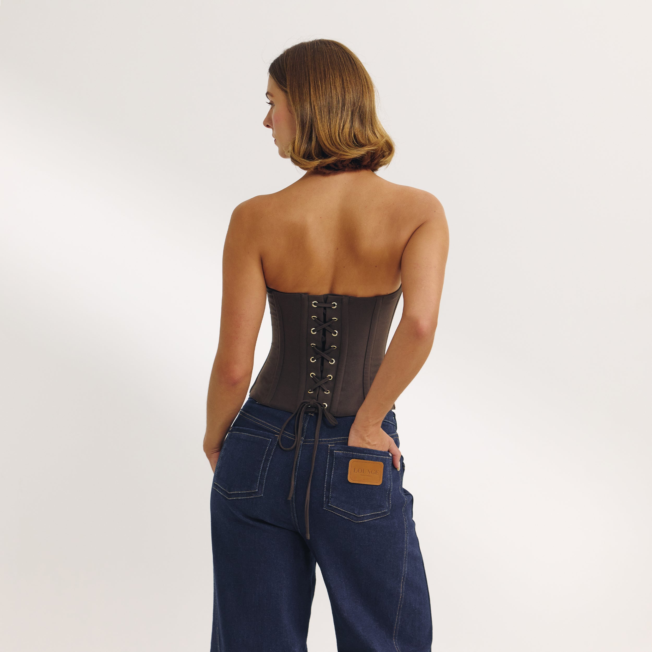 Bandeau Corset Top | Bandeau Corset Top - Dark Brown