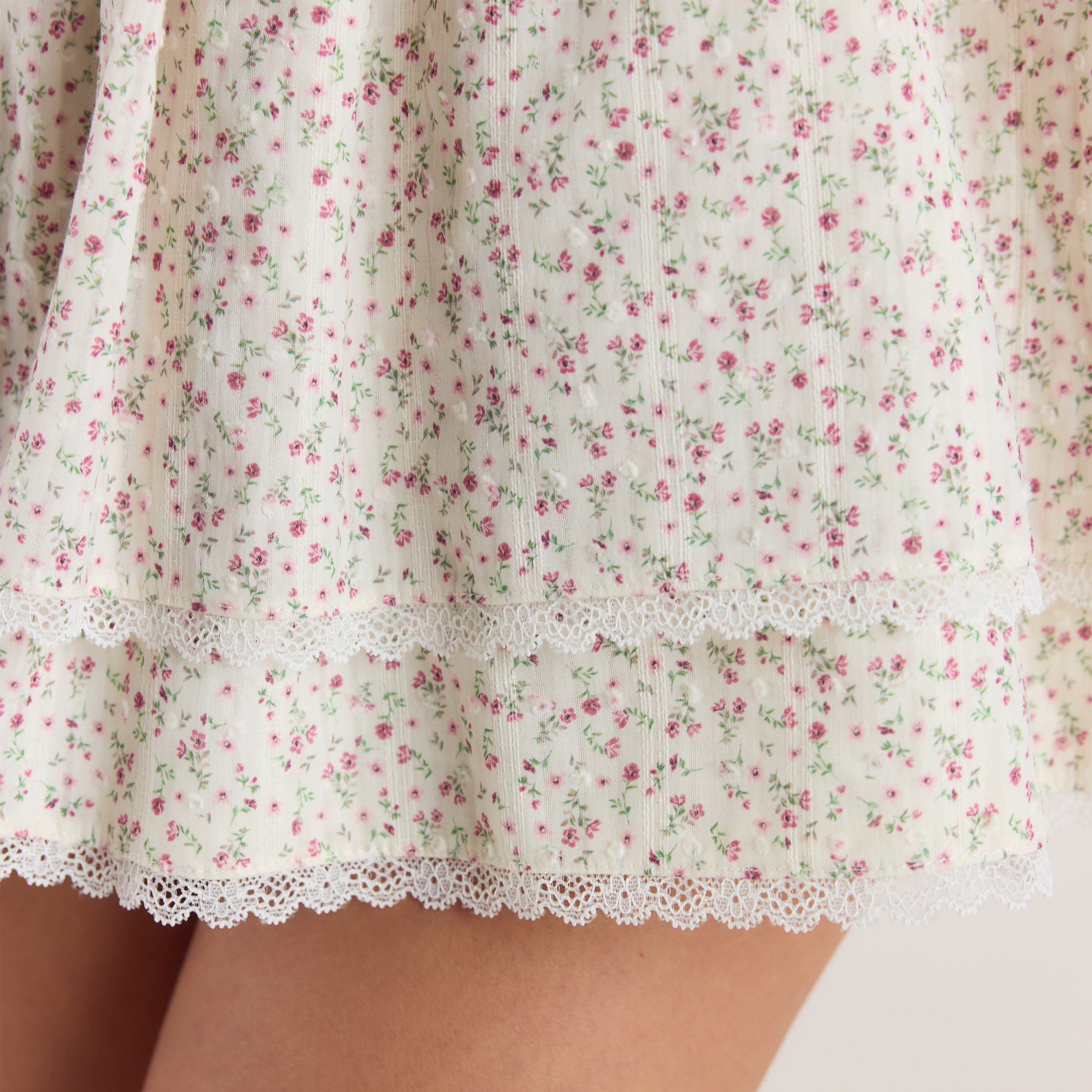 Double-Layered Skirt | Double-Layered Skirt - Pink Floral