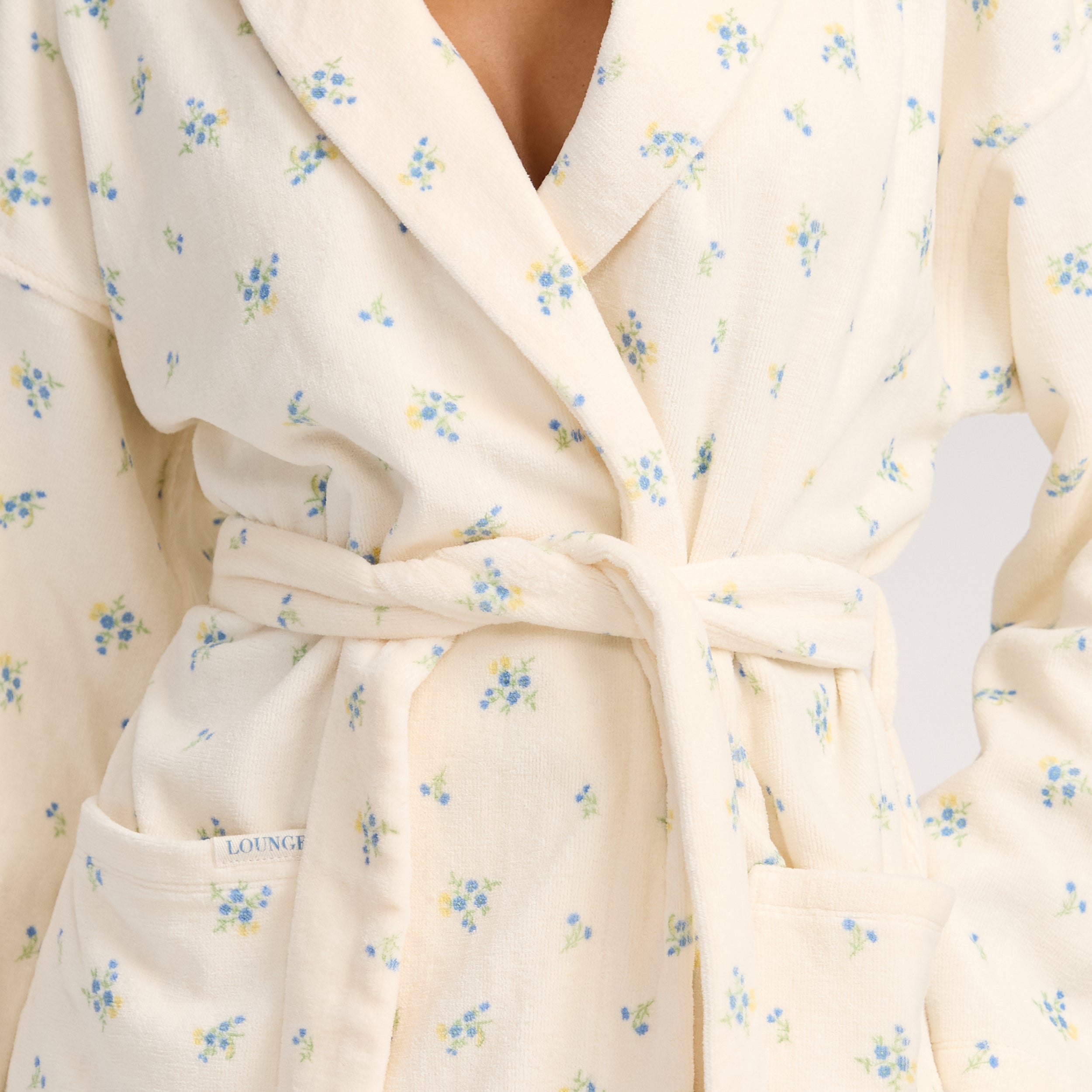 Towelling Bathrobe | Towelling Bathrobe - Ditsy Floral Print