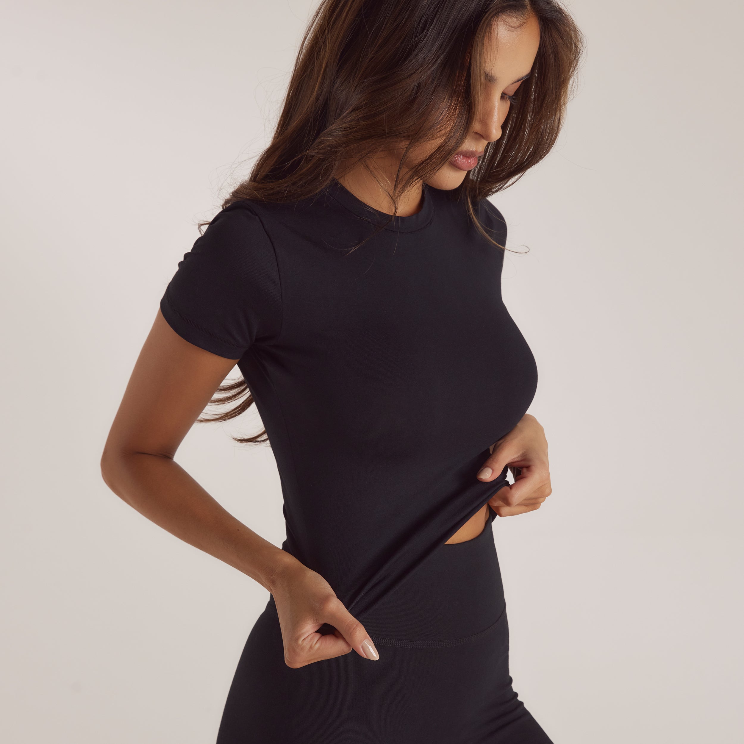 Cotton Blend Short Sleeve Top | Leidy, XS