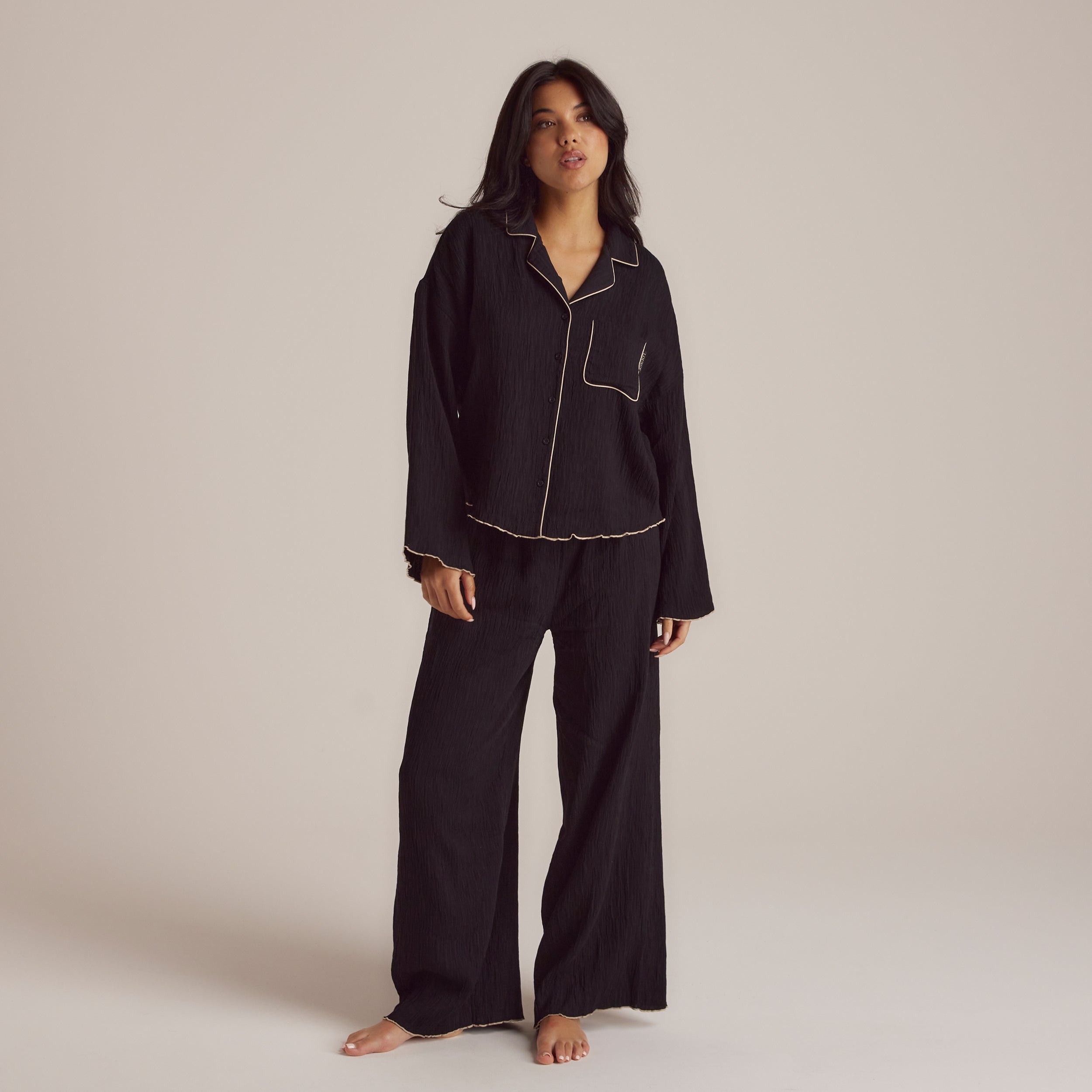 Crinkle Pyjama Shirt | Imaani, S