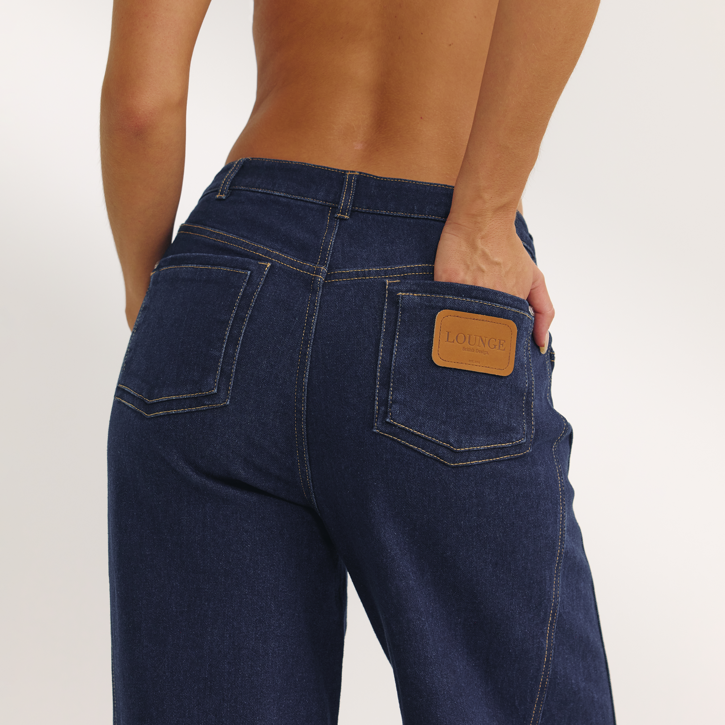 Dipped-Waist Wide-Leg Jeans | Dipped-Waist Wide-Leg Jeans - Indigo Blue