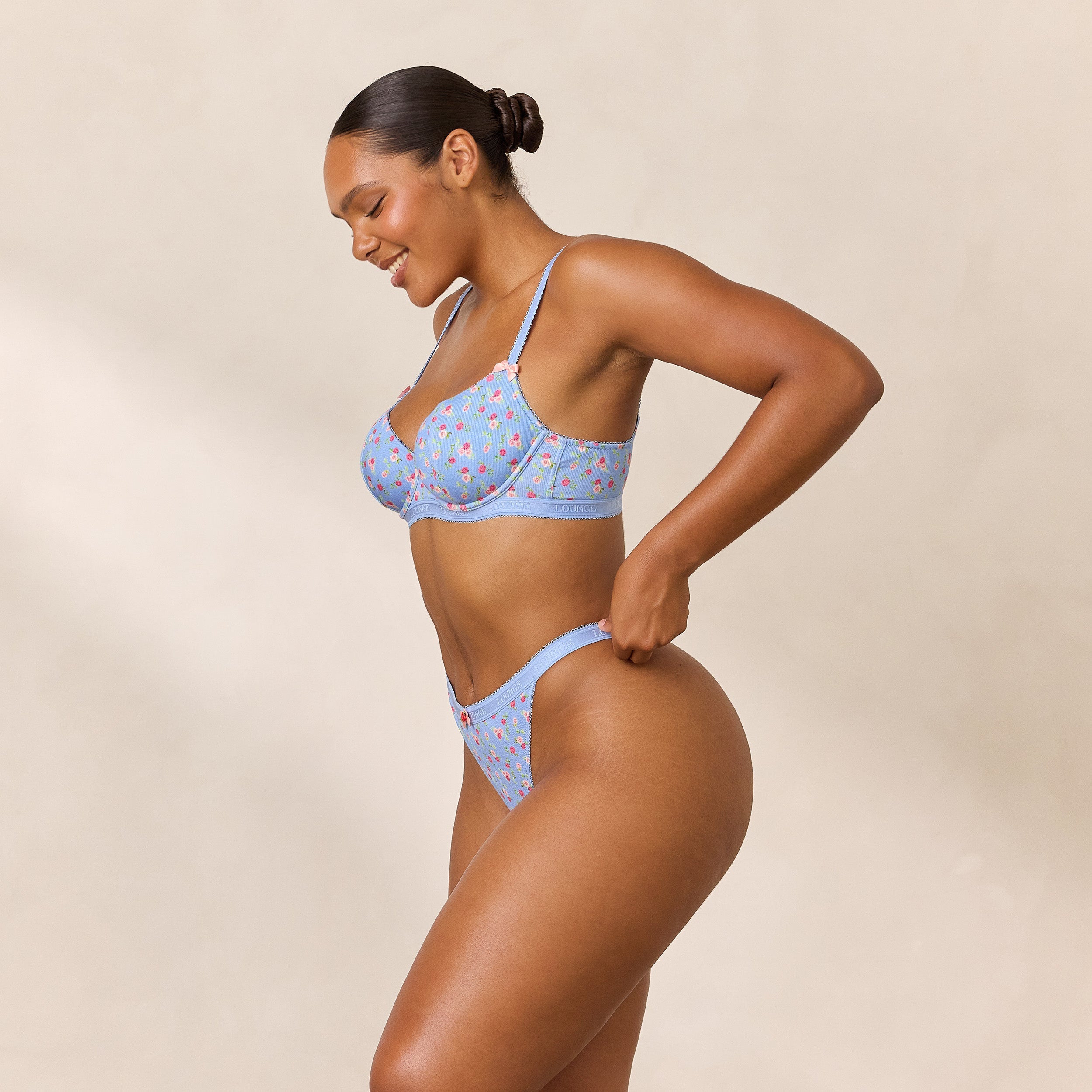 Rosebud Ribbed Balcony Bra | Amber, 80D/L