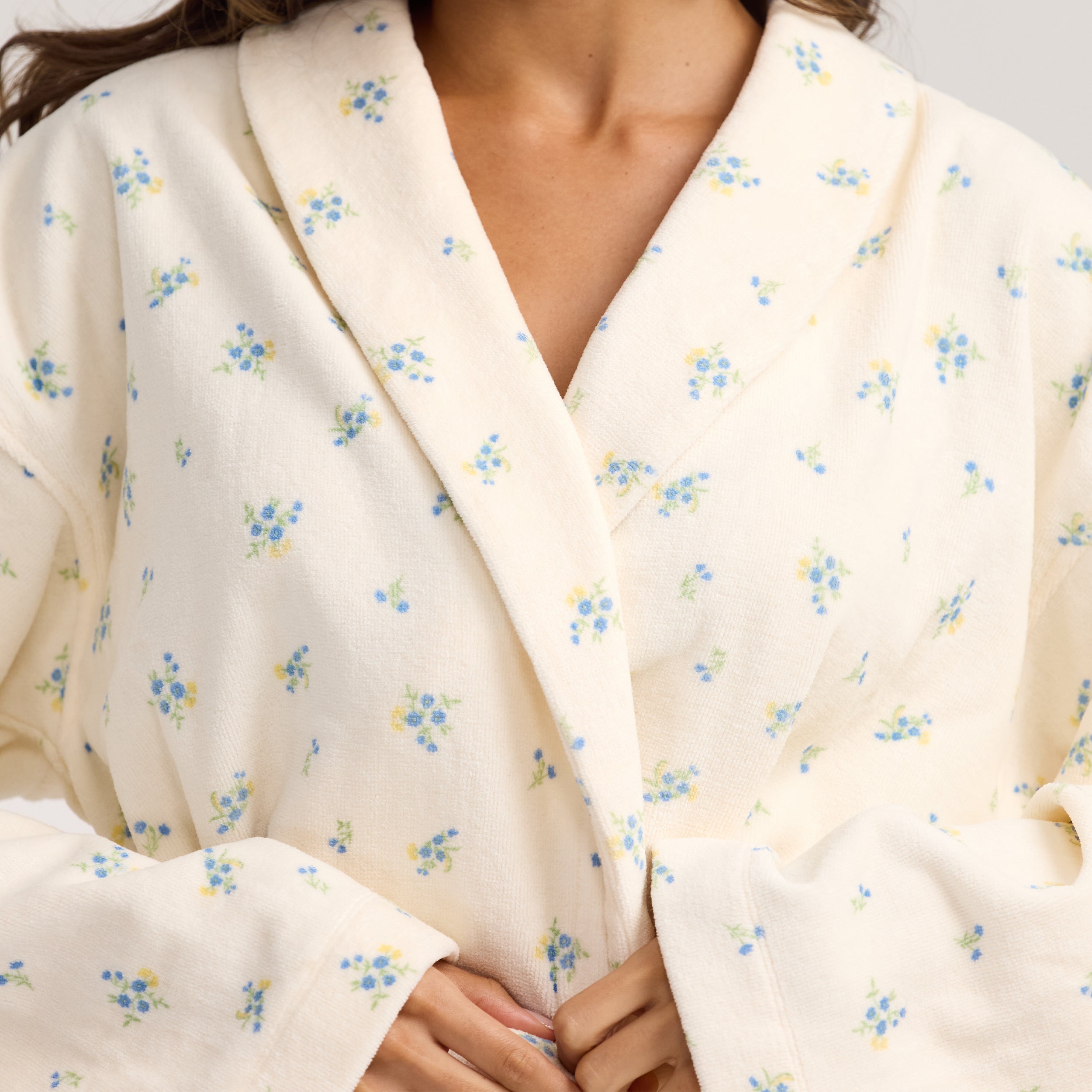 Towelling Bathrobe | Towelling Bathrobe - Ditsy Floral Print