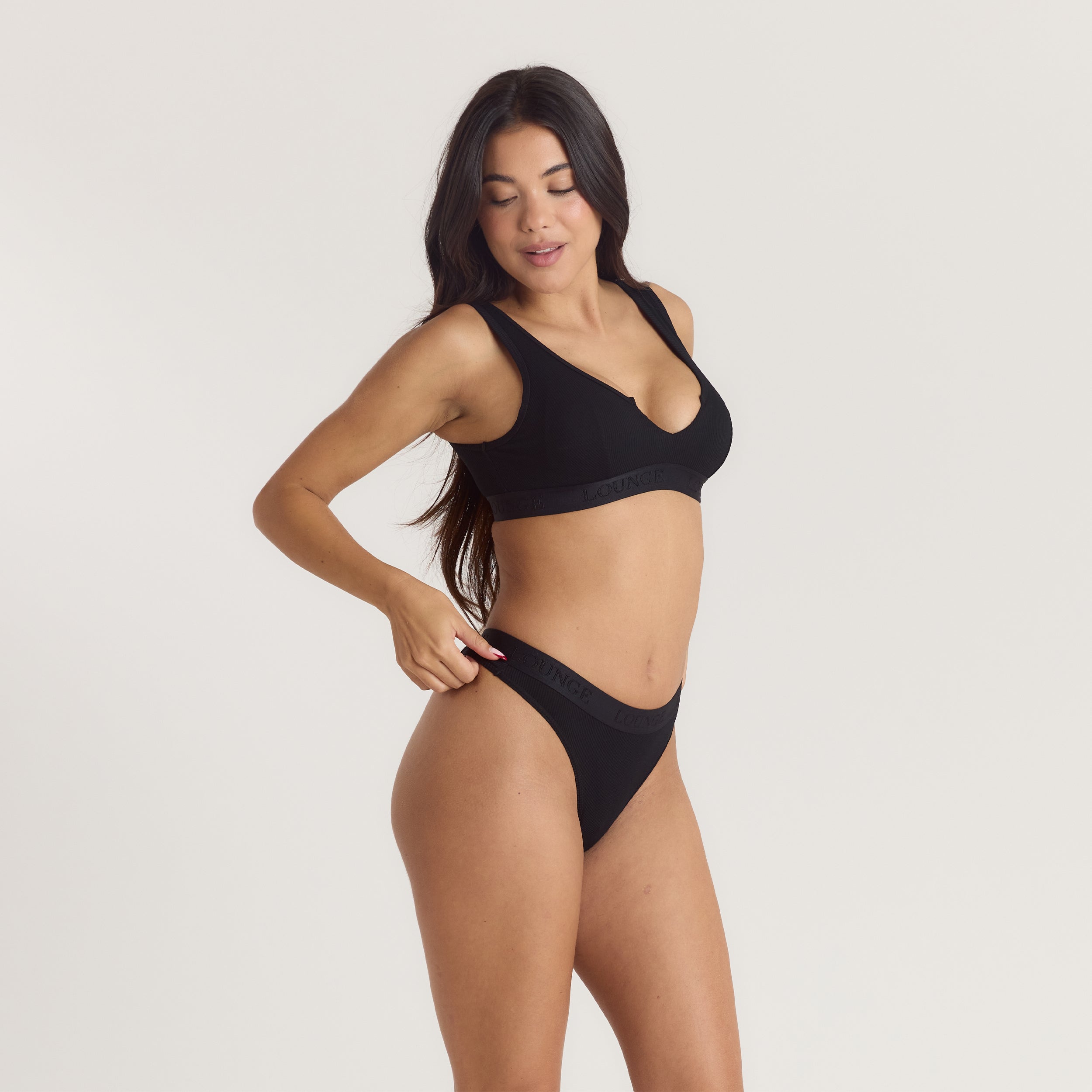 Soft Ribbed Push-Up Bralette | Soft Ribbed Push-Up Bralette - Black