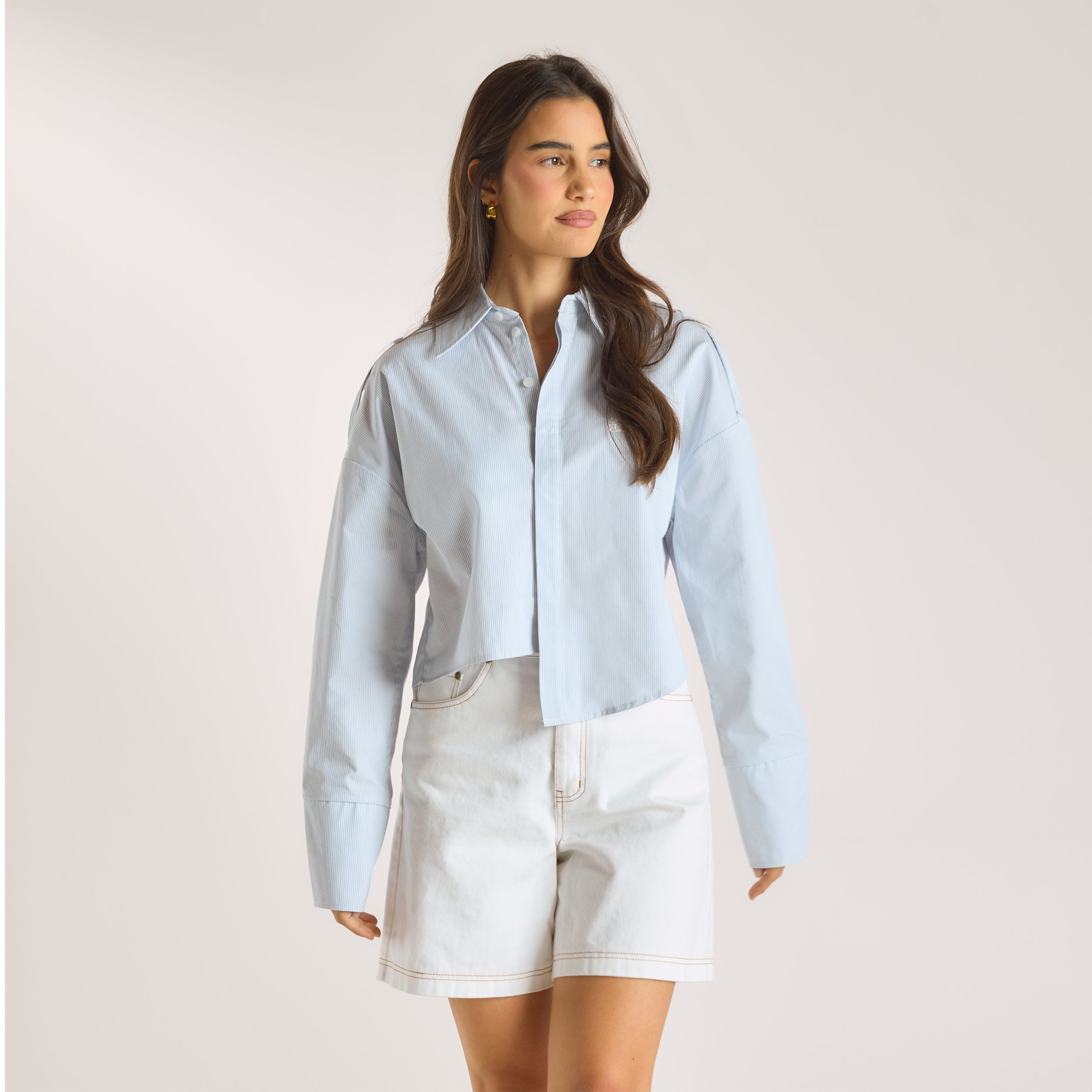 Asymmetric Shirt | Asymmetric Shirt - Blue Stripe