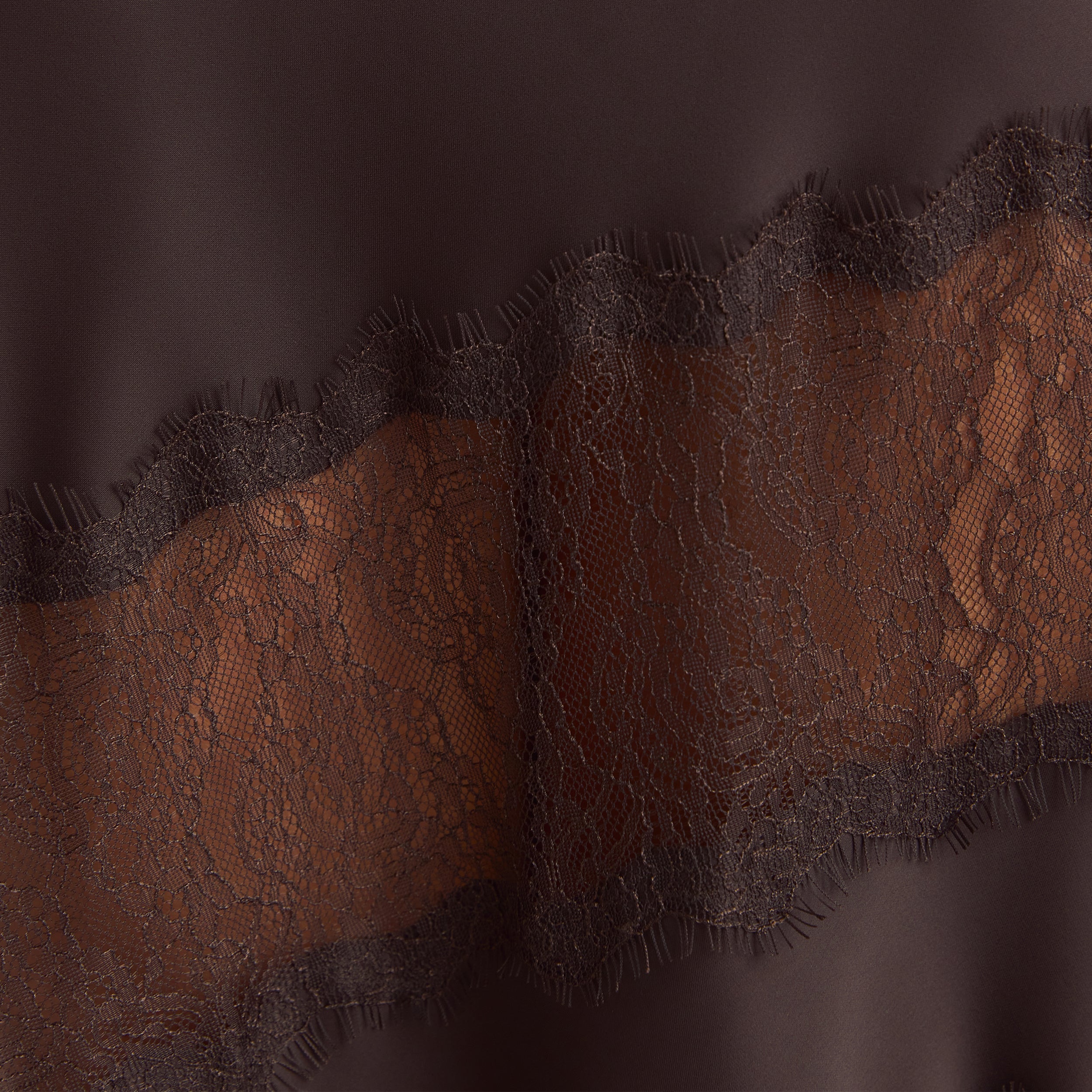 Lace Trim Maxi Skirt | Lace Trim Maxi Skirt - Chocolate