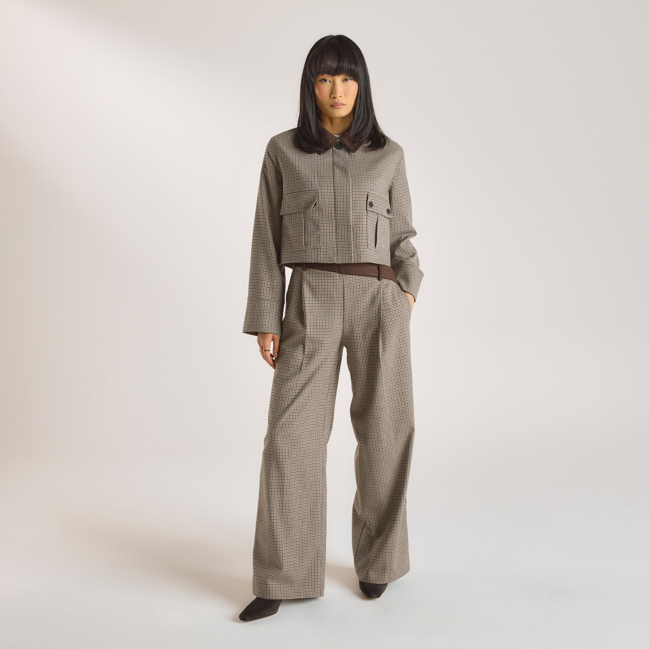 Houndstooth Trousers  | Houndstooth Trousers - Brown