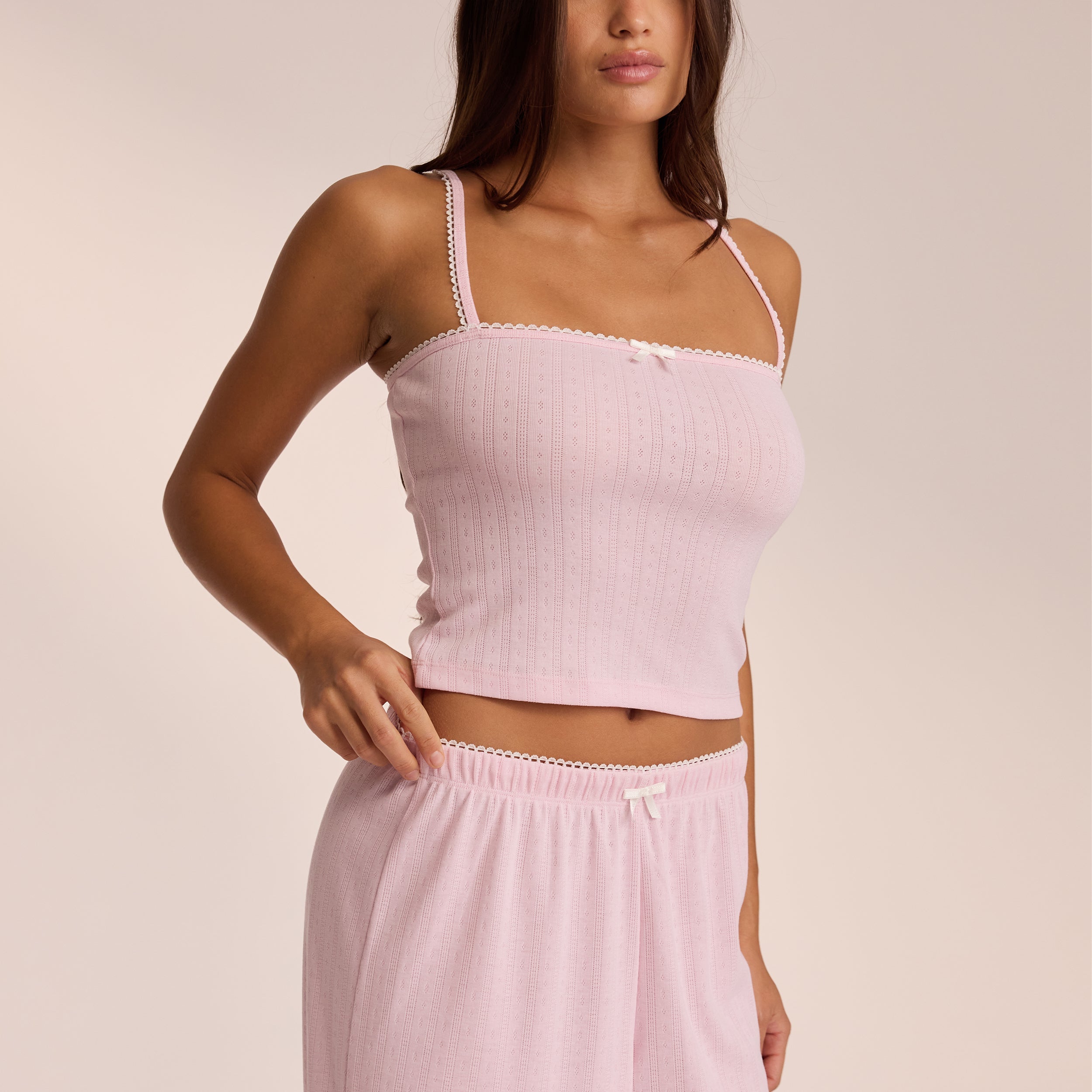 Pointelle Strappy Pyjama Top  | Ava, XS