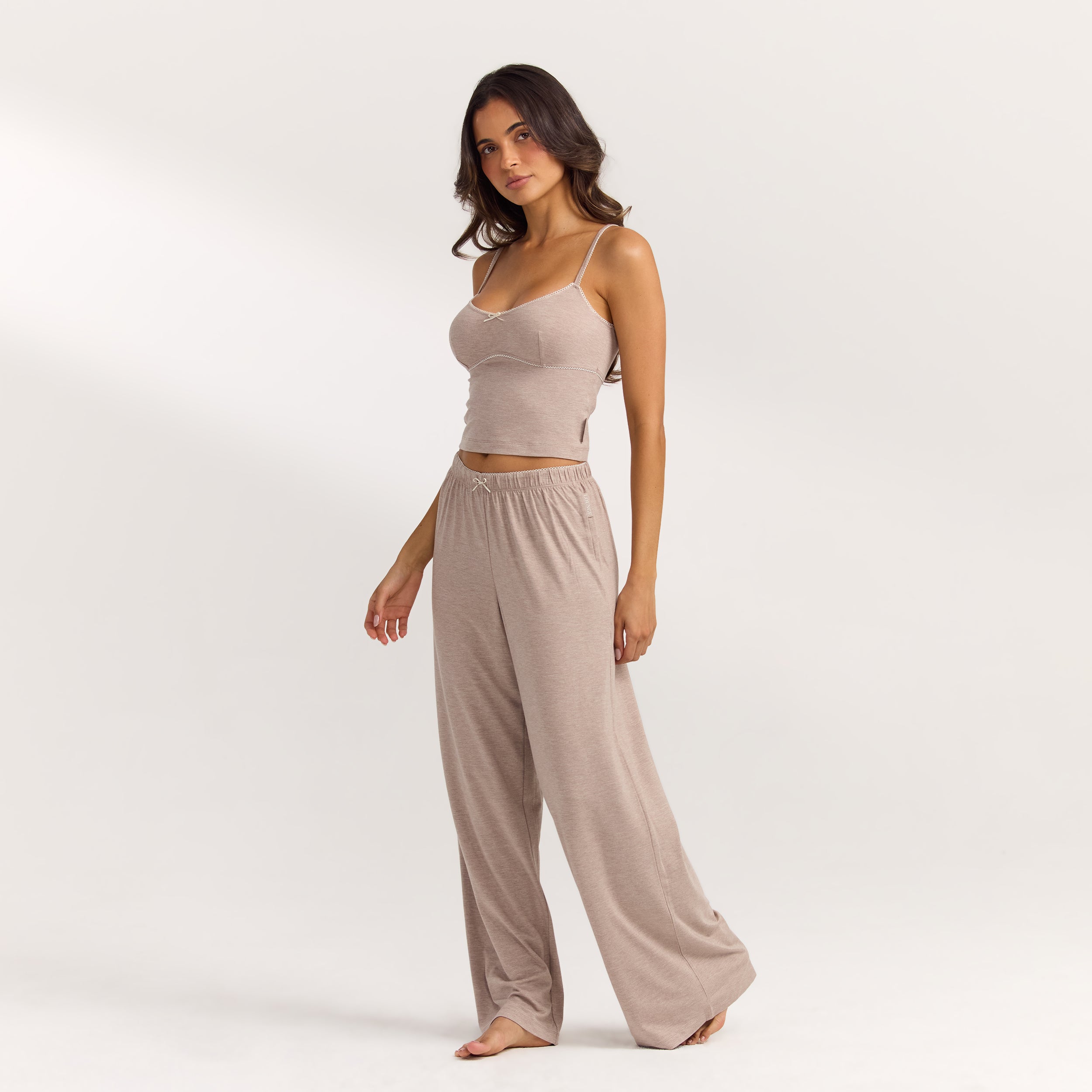 Modal Straight-Leg Pyjama Bottoms | Modal Straight-Leg Pyjama Bottoms - Brown Marl