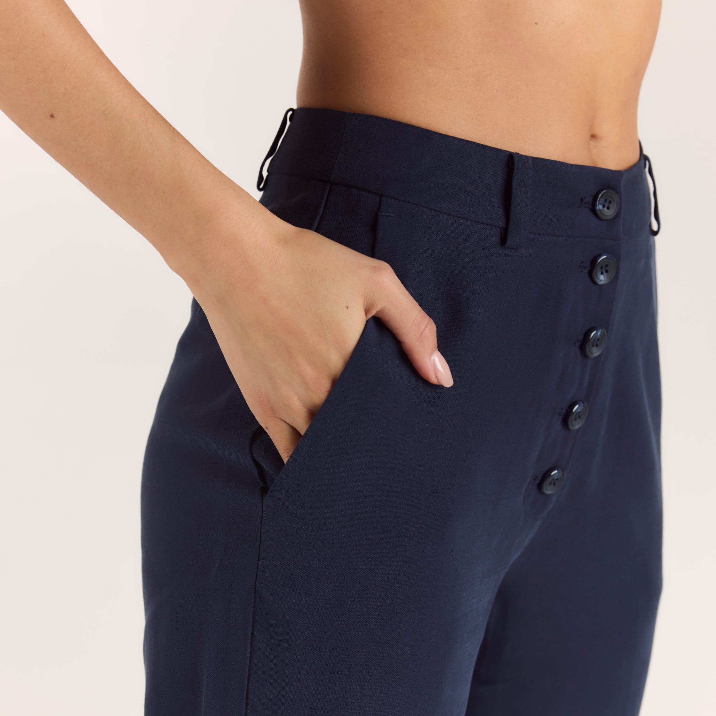 90s Straight-Leg Trousers | 90s Straight-Leg Trousers - Navy