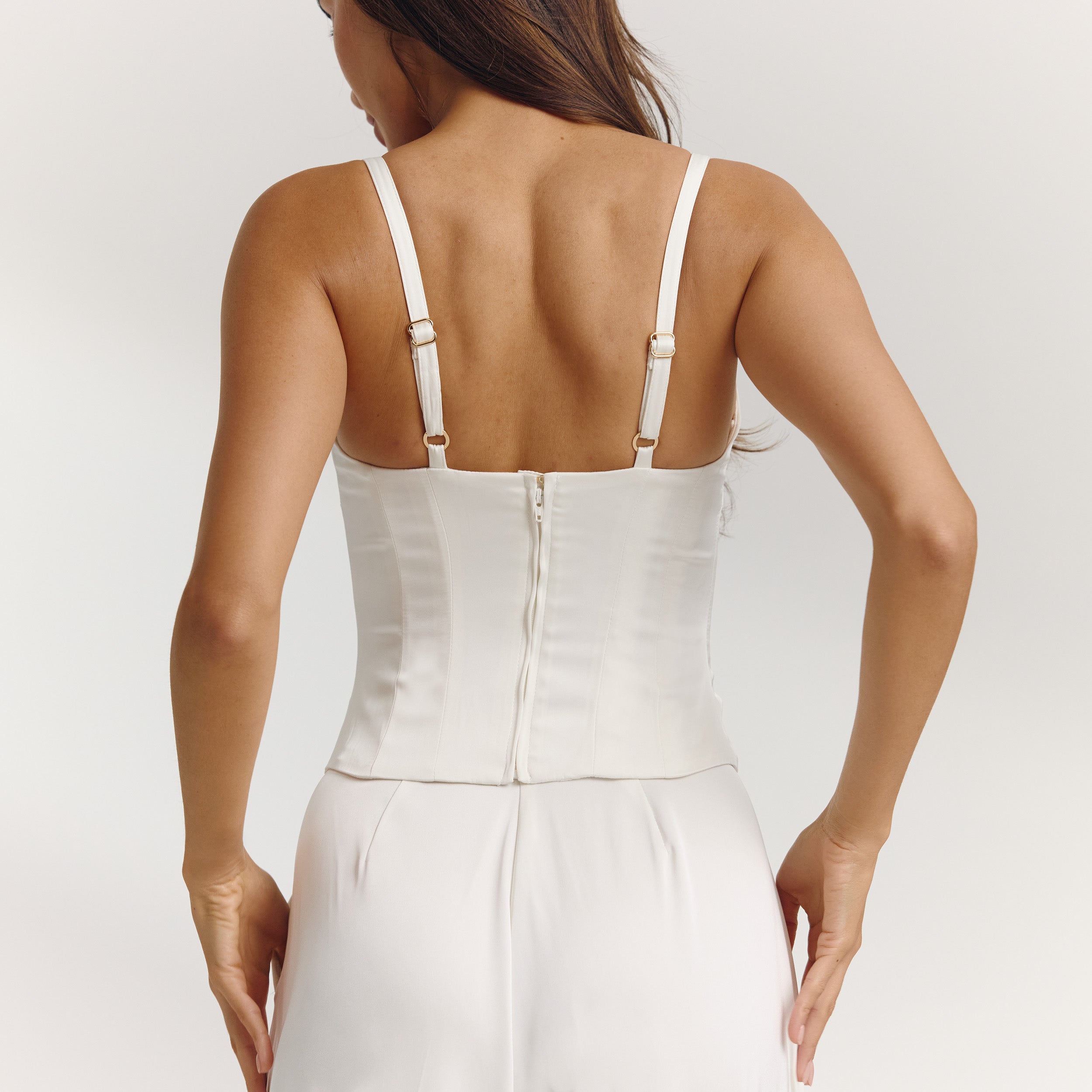Satin Structured Top | Satin Structured Top - Off White