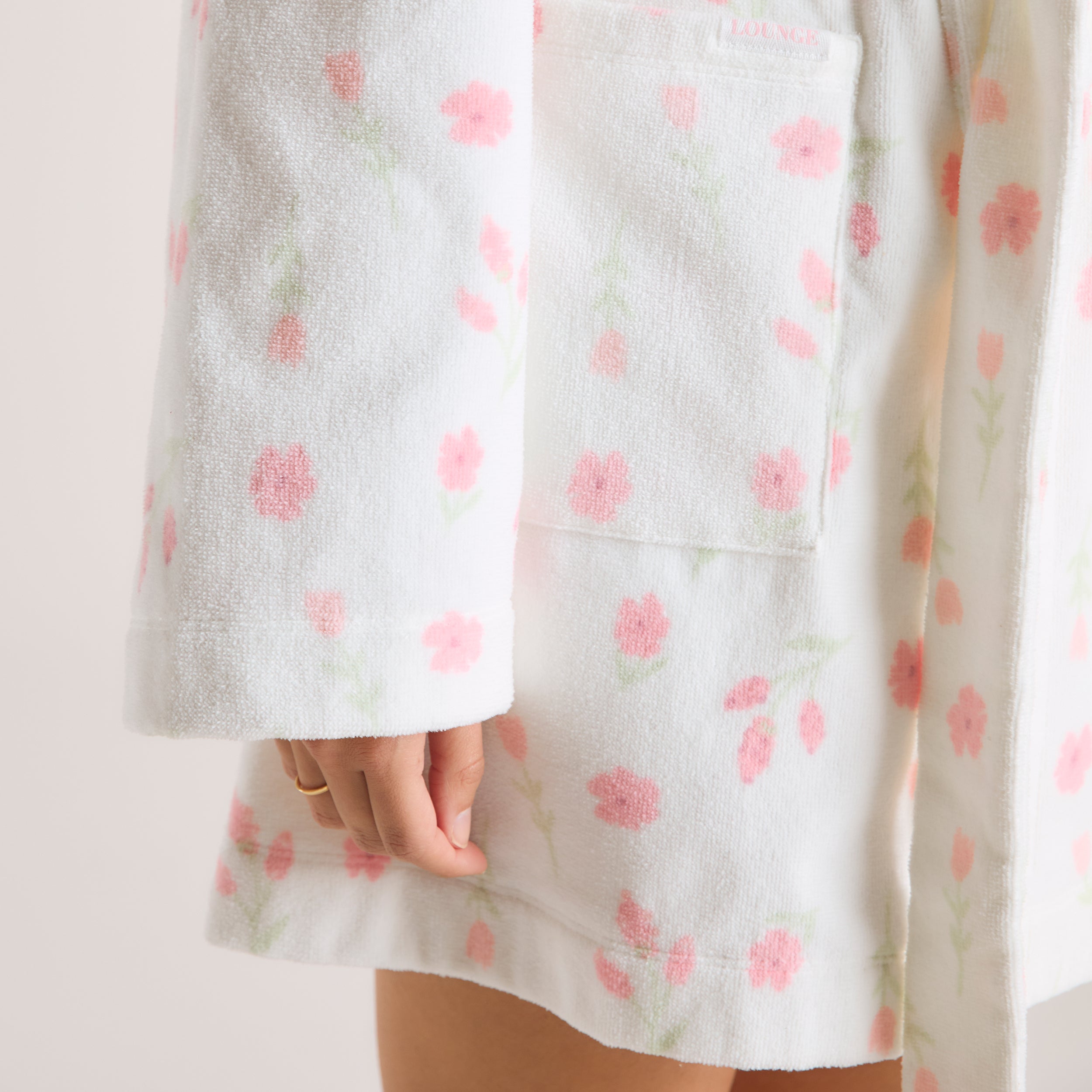 Towelling Bathrobe | Towelling Bathrobe - Floral Print