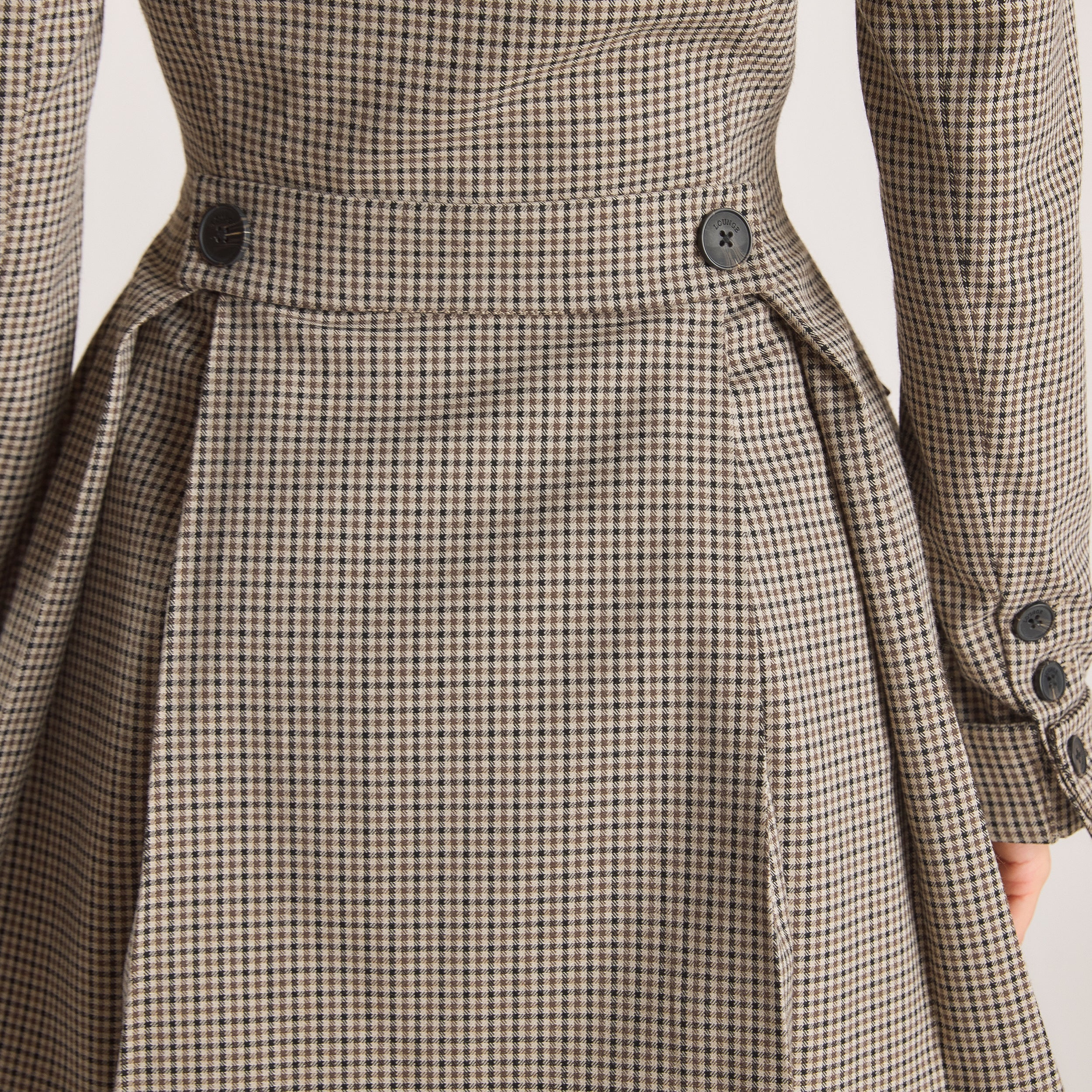 Houndstooth Blazer Dress  | Houndstooth Blazer Dress - Brown