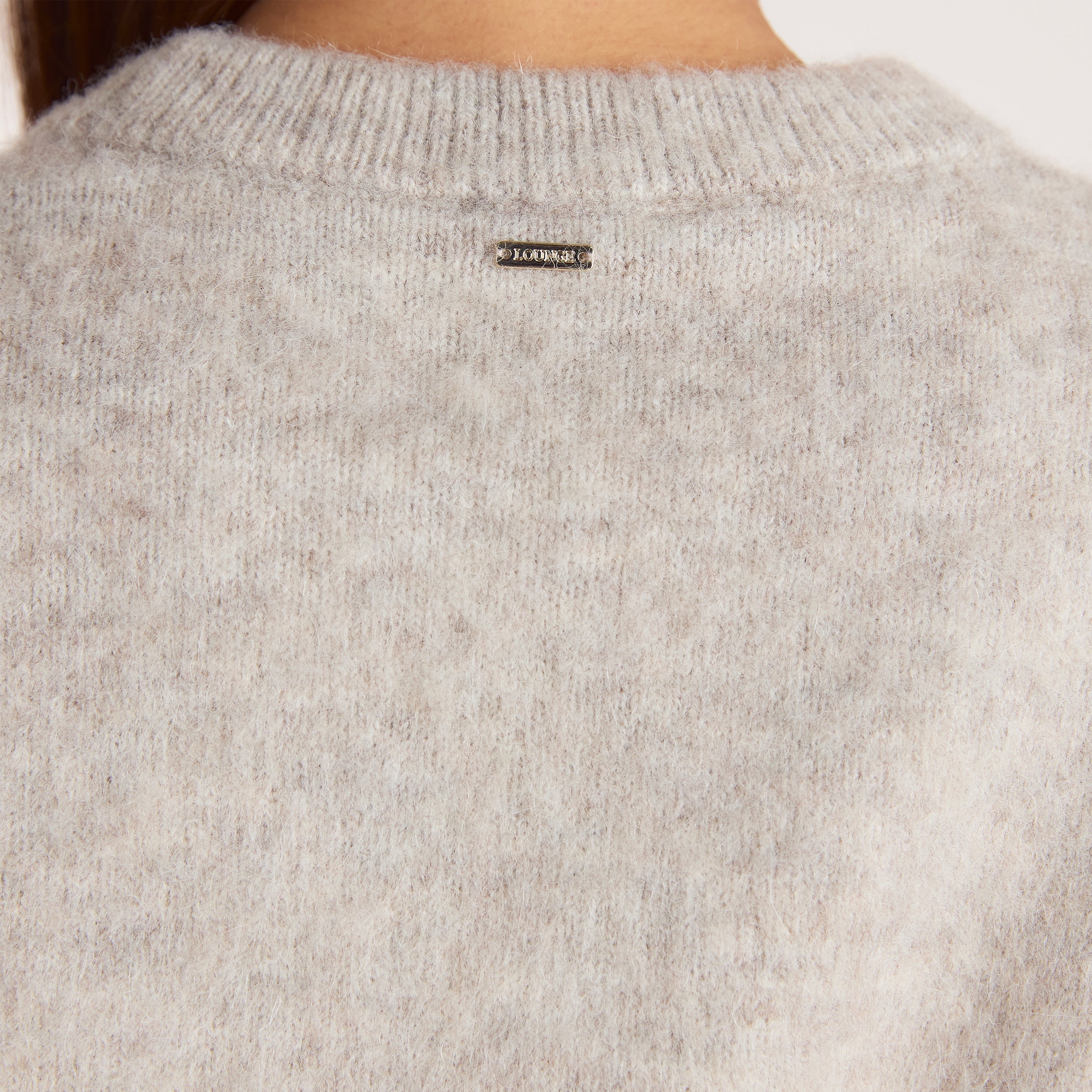 Fluffy Knitted Jumper | Fluffy Knitted Jumper - Warm Grey