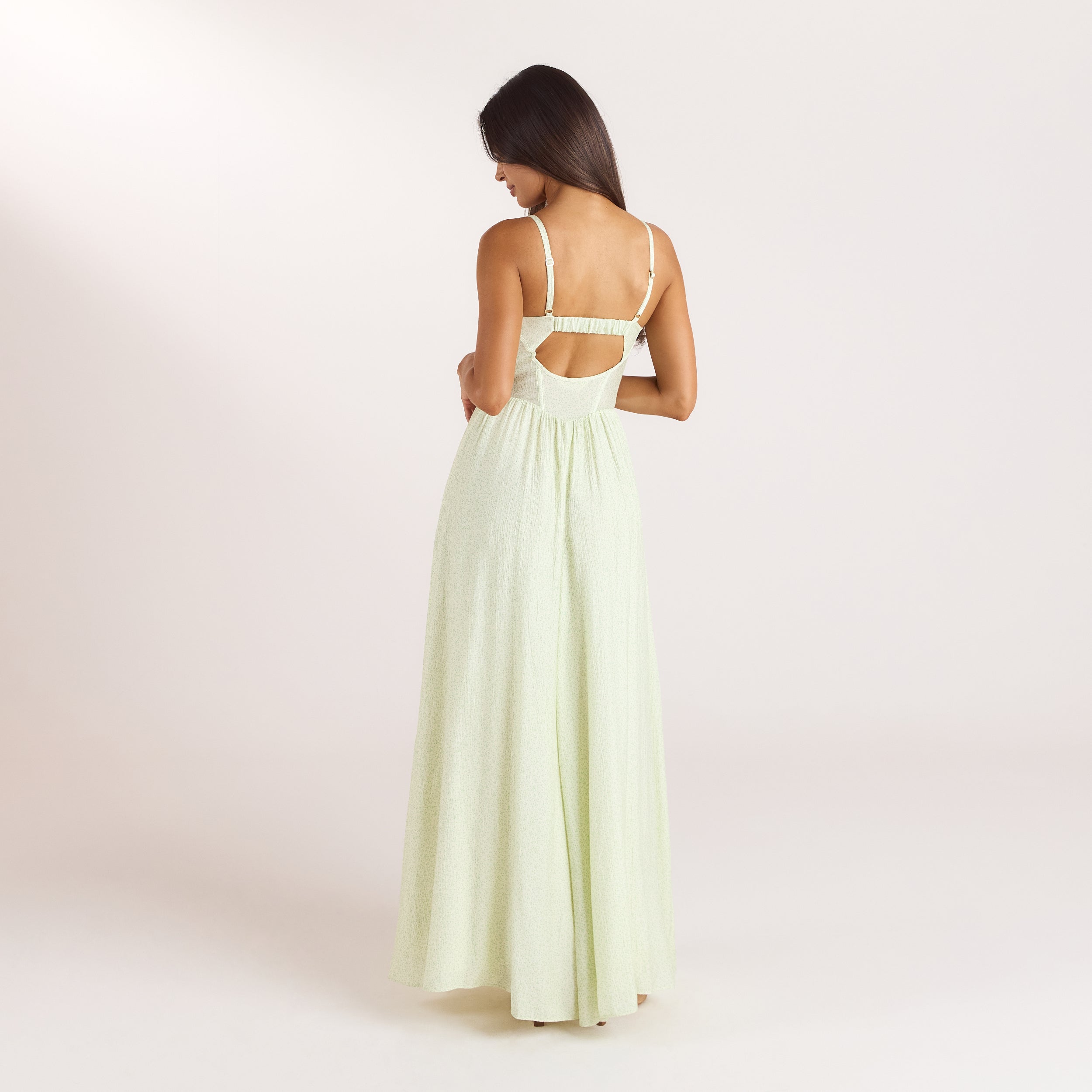 Wired Plunge Maxi Dress | Wired Plunge Maxi Dress - Cream Floral