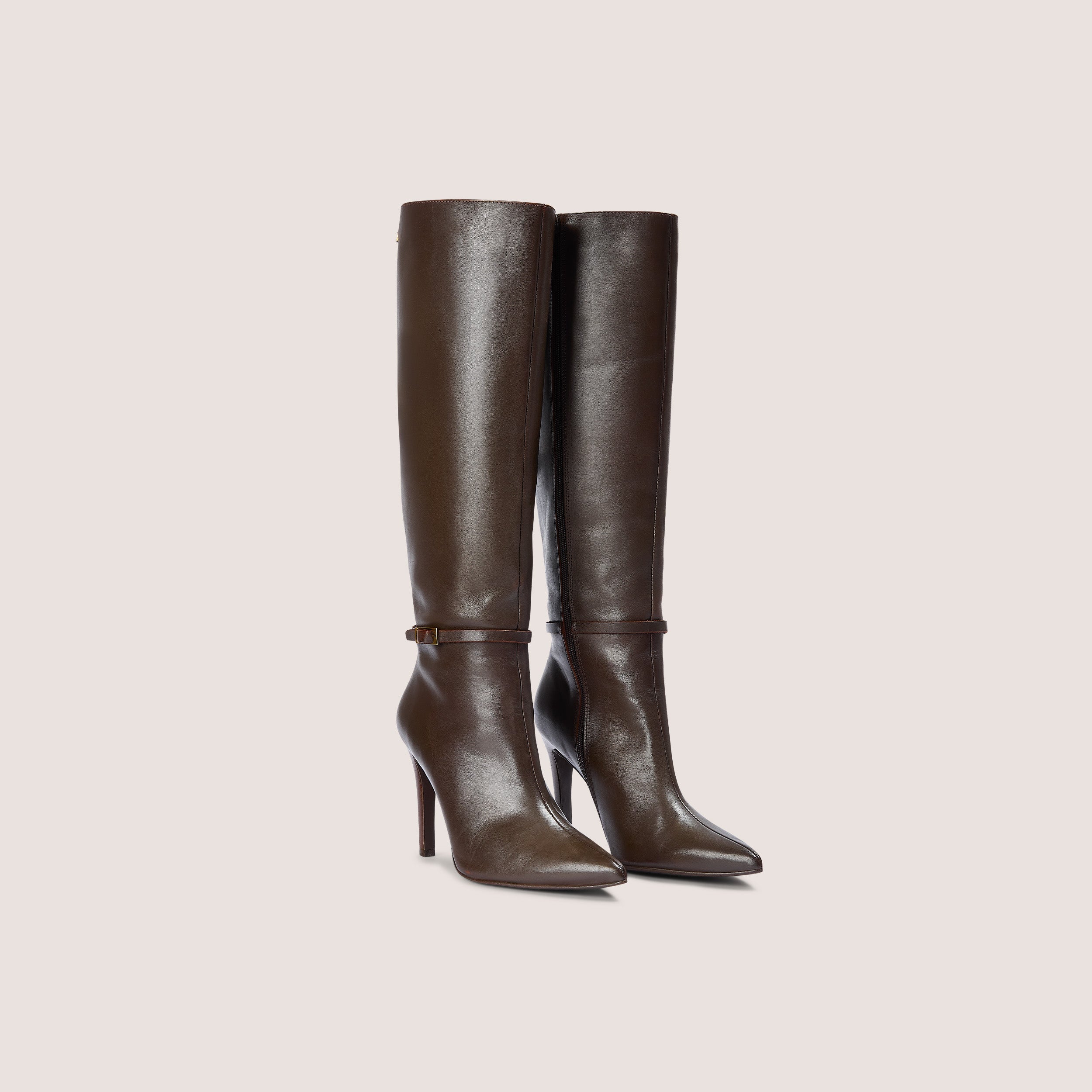 Juni Knee-High Leather Boots | Juni Knee-High Leather Boots - Dark Brown
