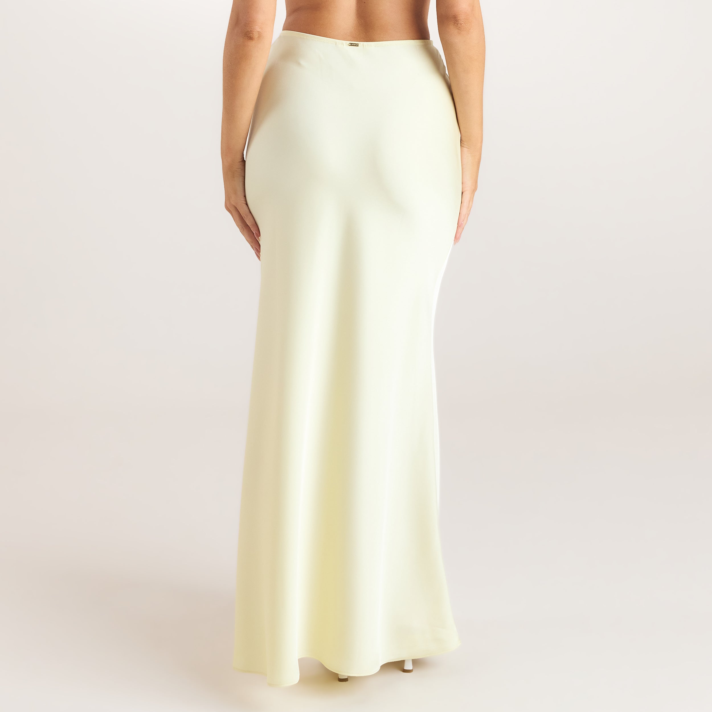 Satin Fitted Maxi Skirt | Satin Fitted Maxi Skirt - Lemon